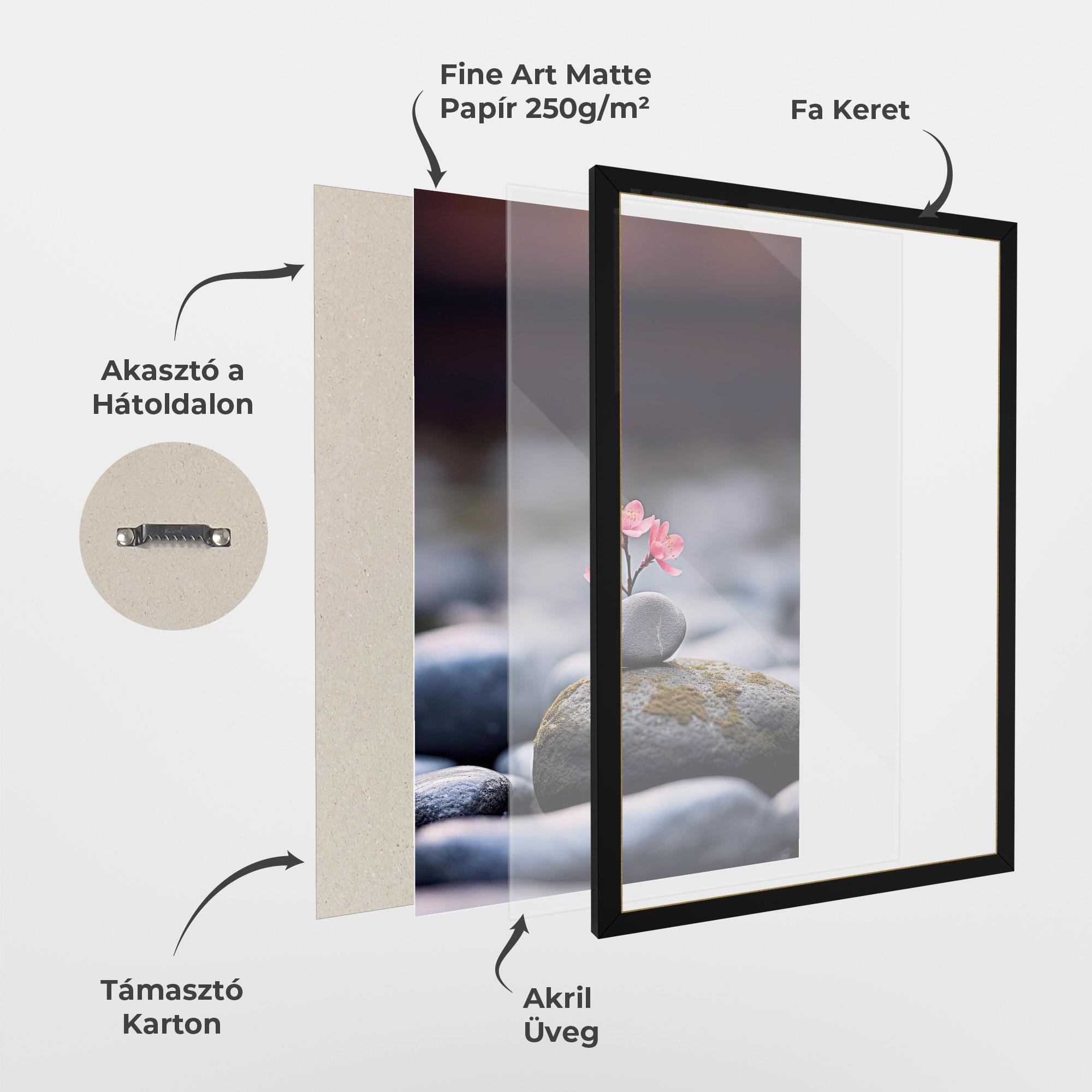 Keretezett Poszter Tiny Flower Rock mockup 1