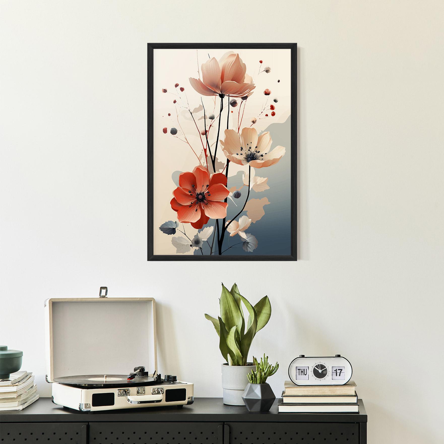 Keretezett Poszter Cream Flower Nature mockup 2