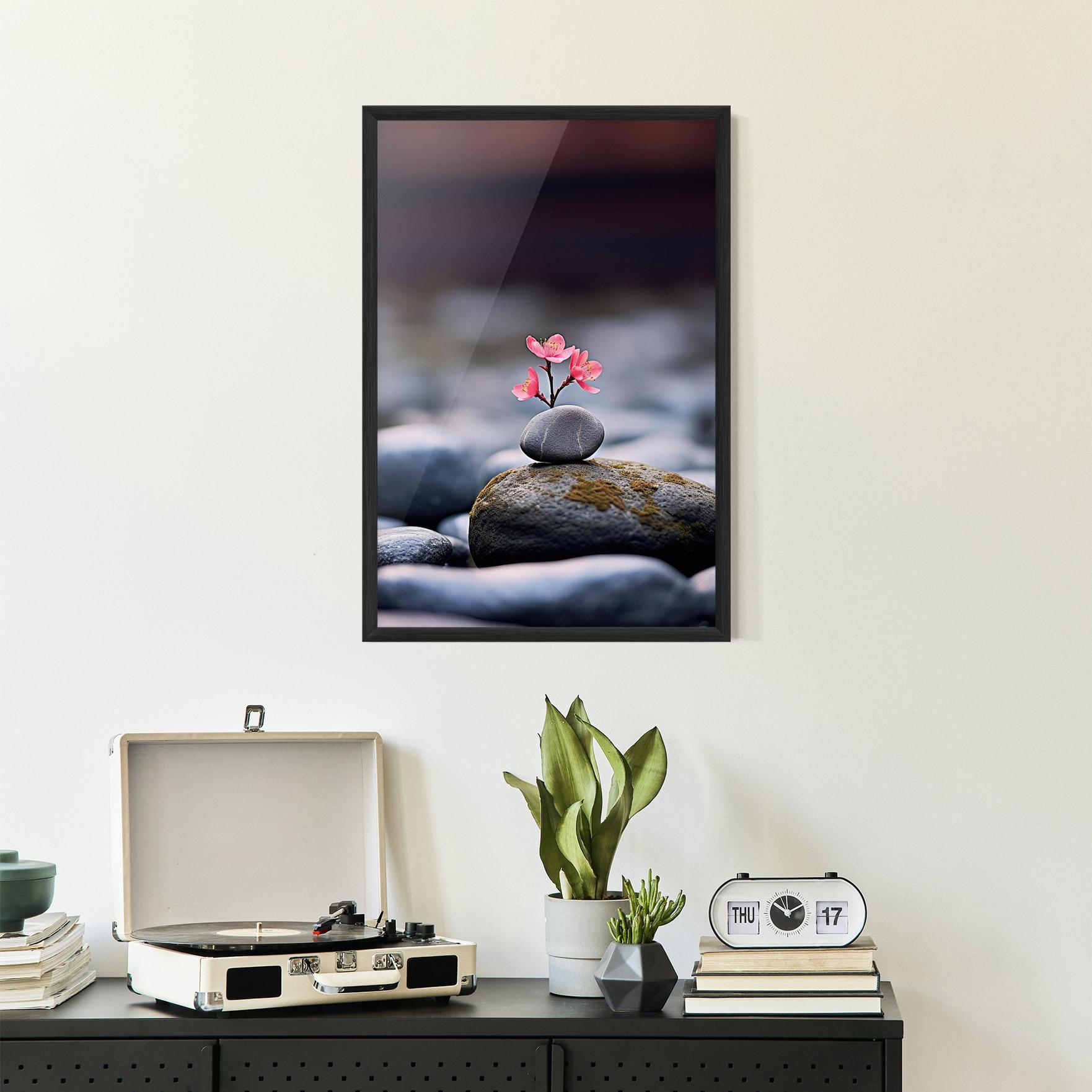 Keretezett Poszter Tiny Flower Rock mockup 2