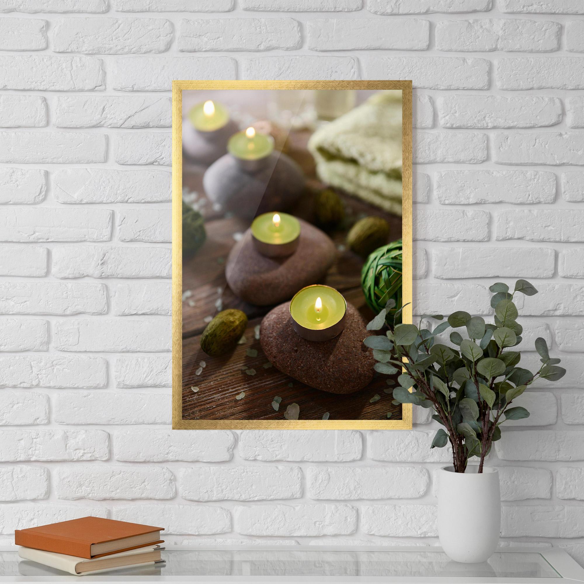 Keretezett Poszter Green Candles Spa mockup 5