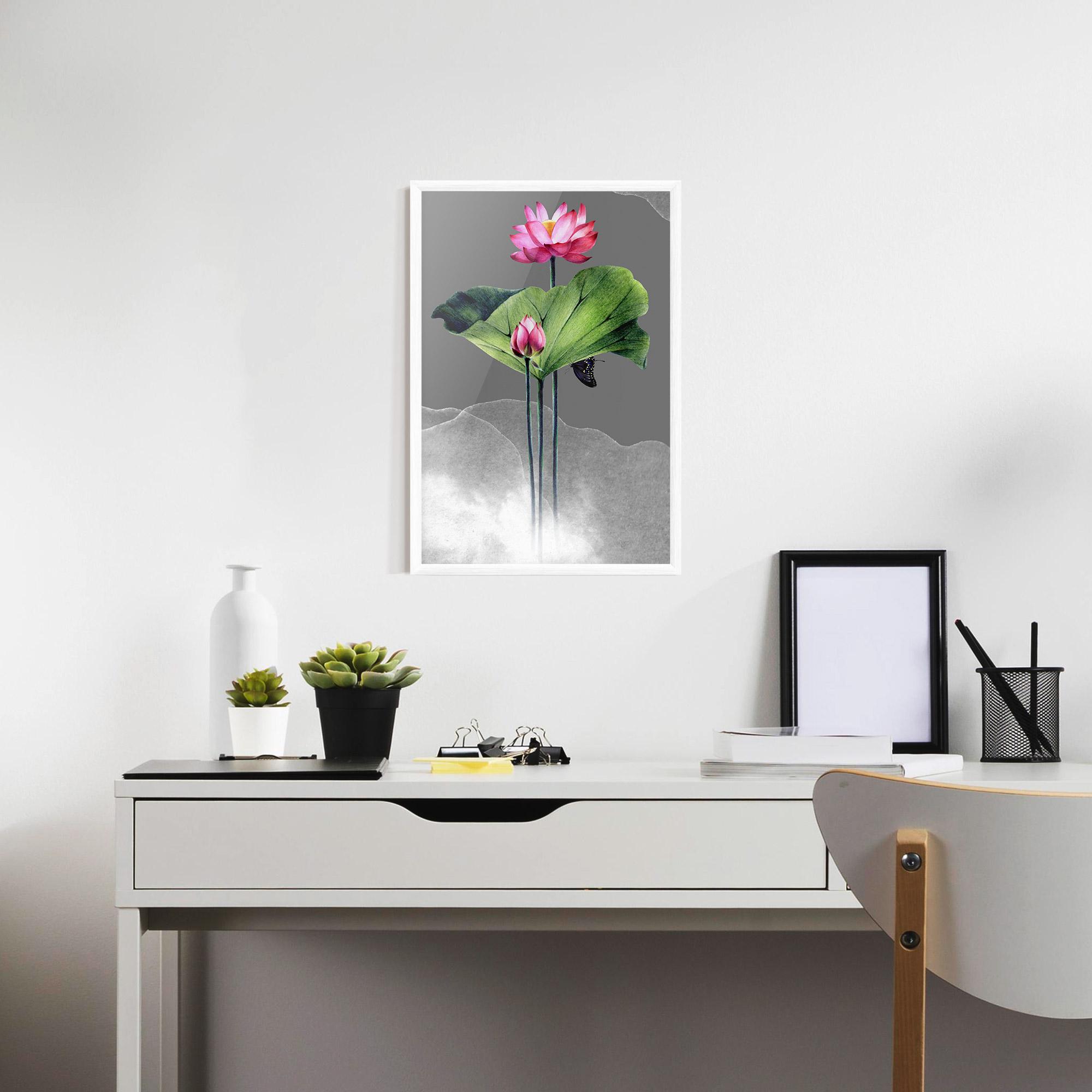 Keretezett Poszter Pink Lotus Art mockup 7