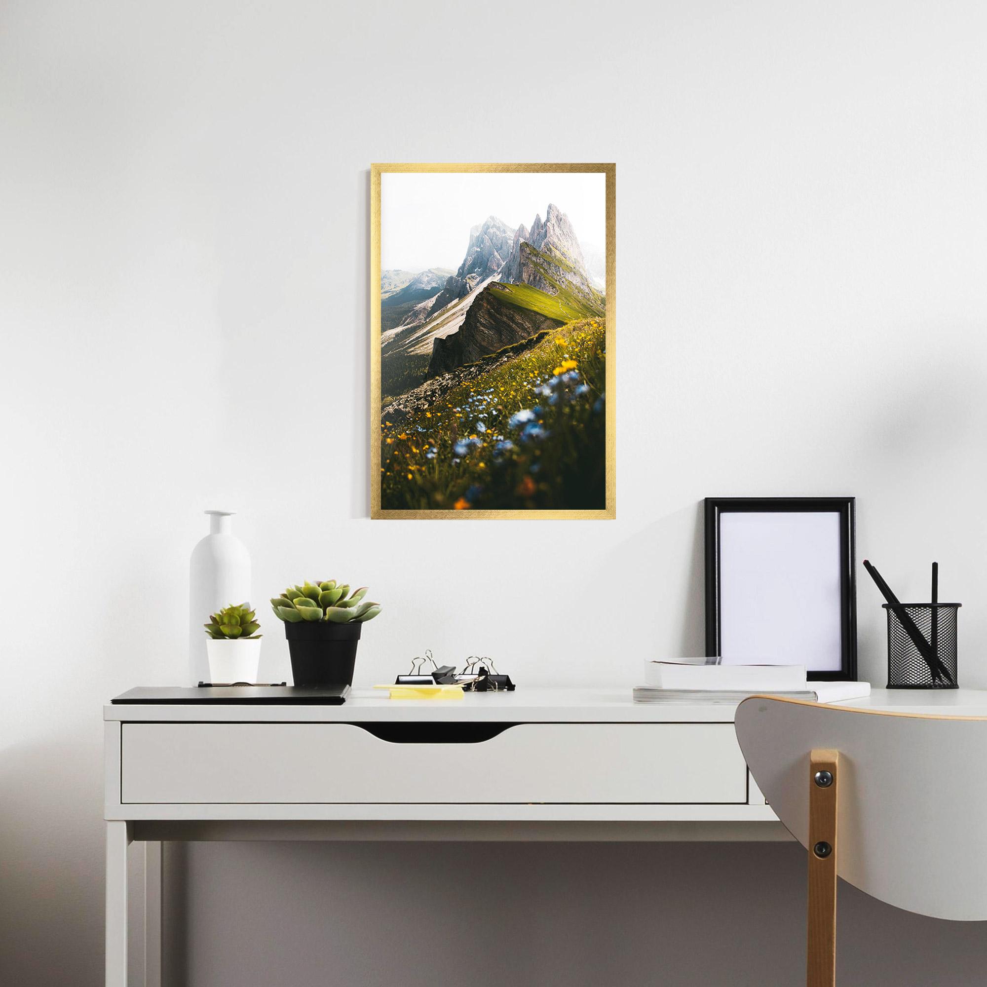 Keretezett Poszter Foggy Mountain View mockup 7
