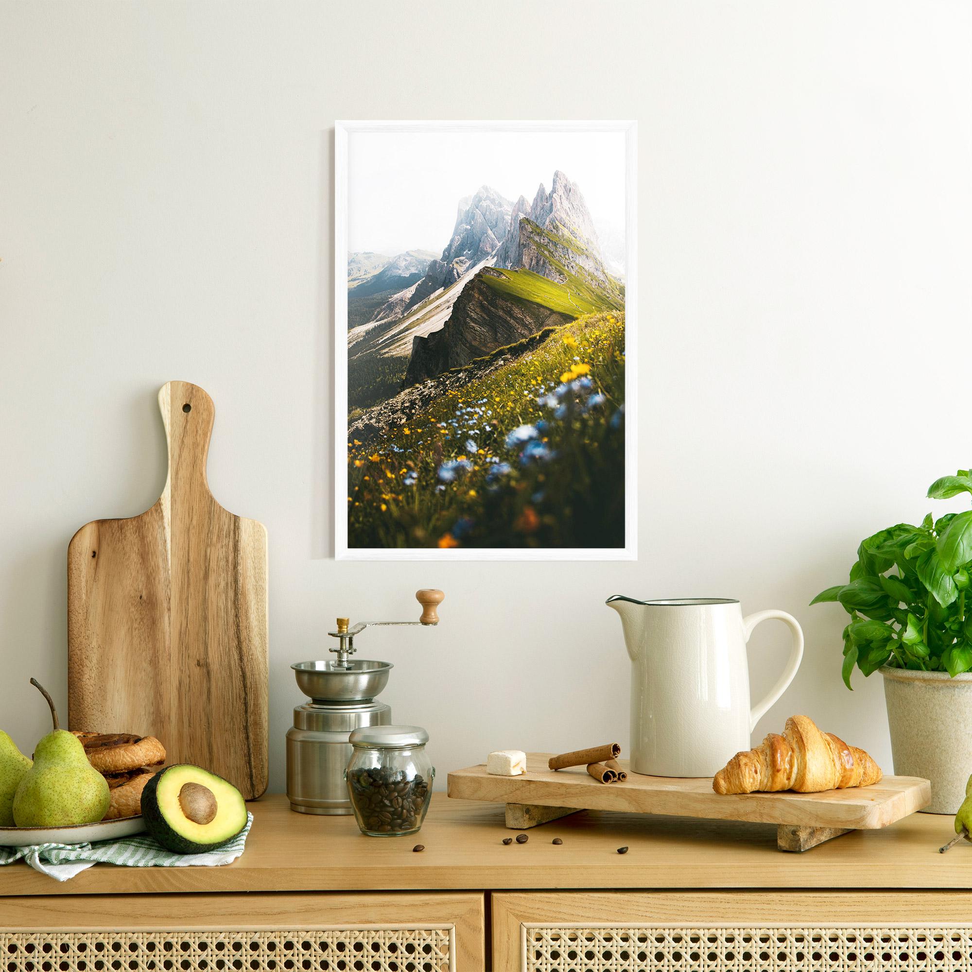 Keretezett Poszter Foggy Mountain View mockup 8