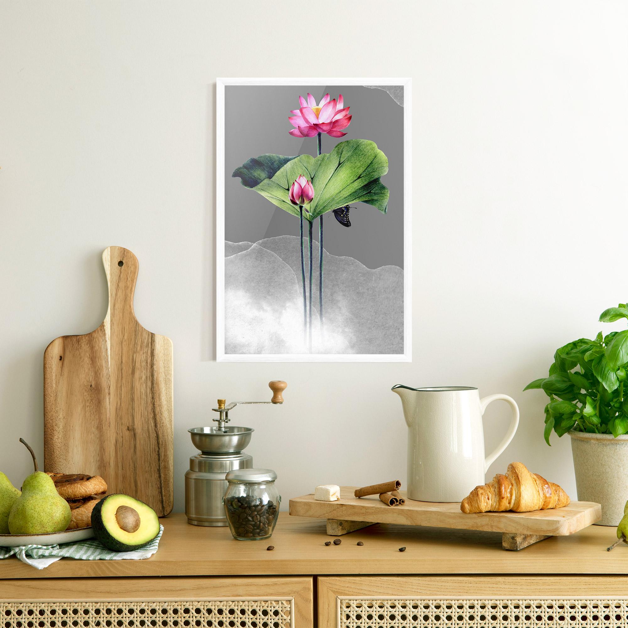 Keretezett Poszter Pink Lotus Art mockup 8