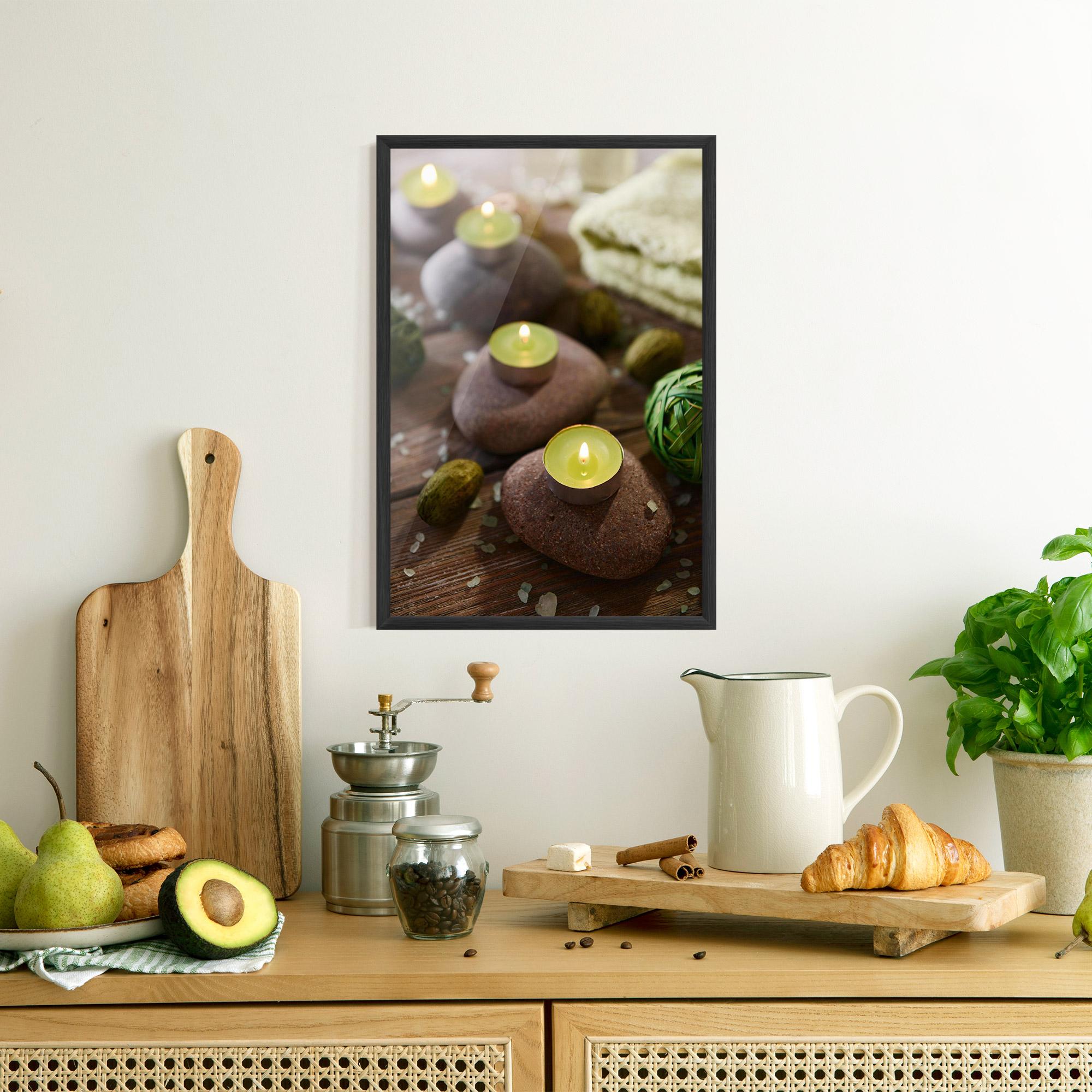 Keretezett Poszter Green Candles Spa mockup 8