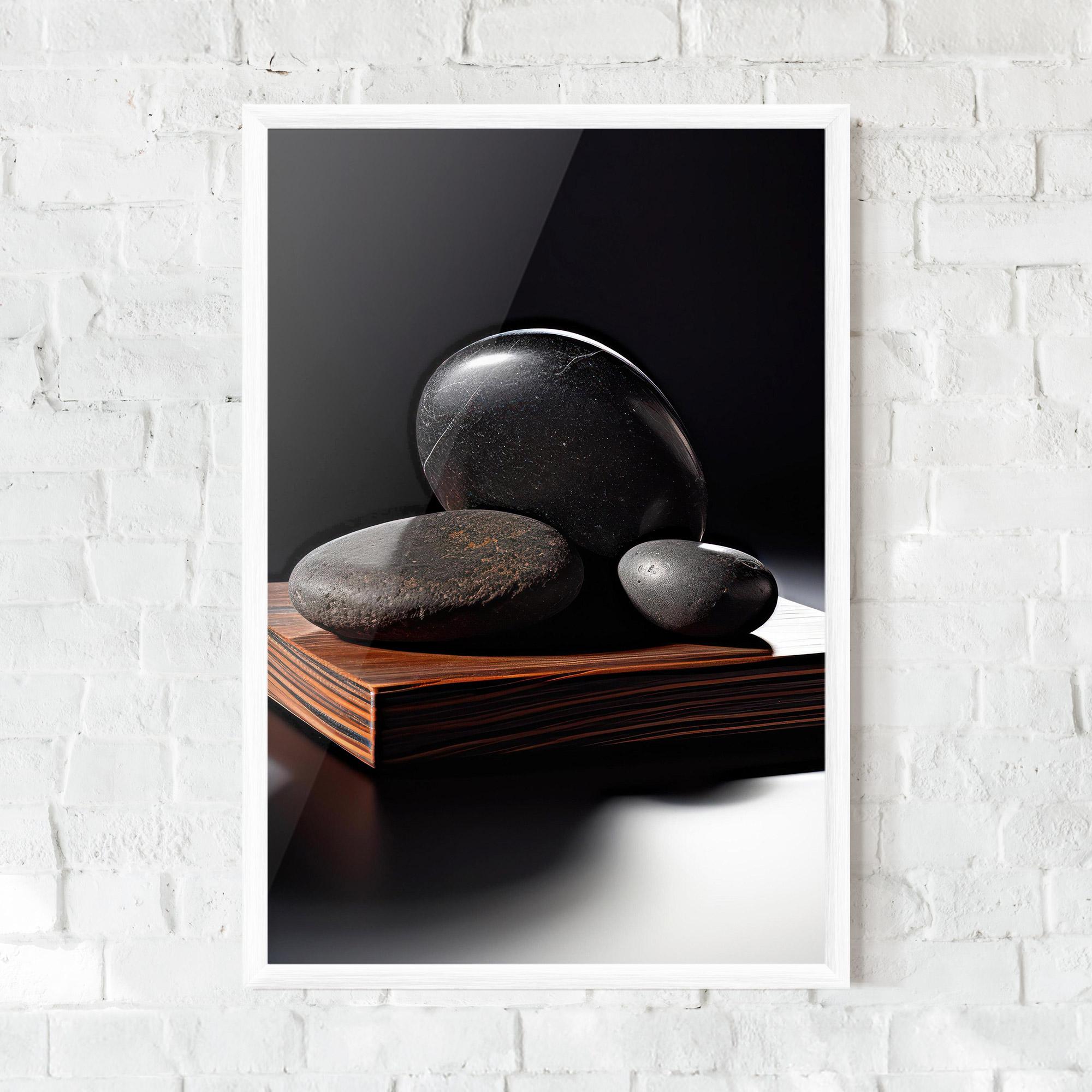 Keretezett Poszter Black Zen Stones mockup 0