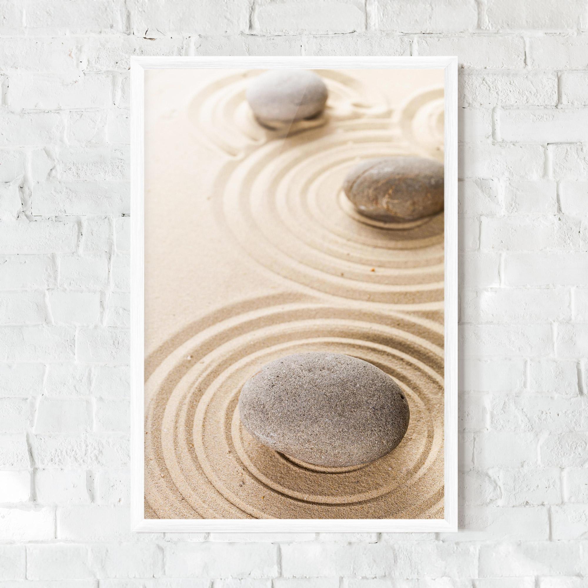 Keretezett Poszter Meditation Cream Stone mockup 0