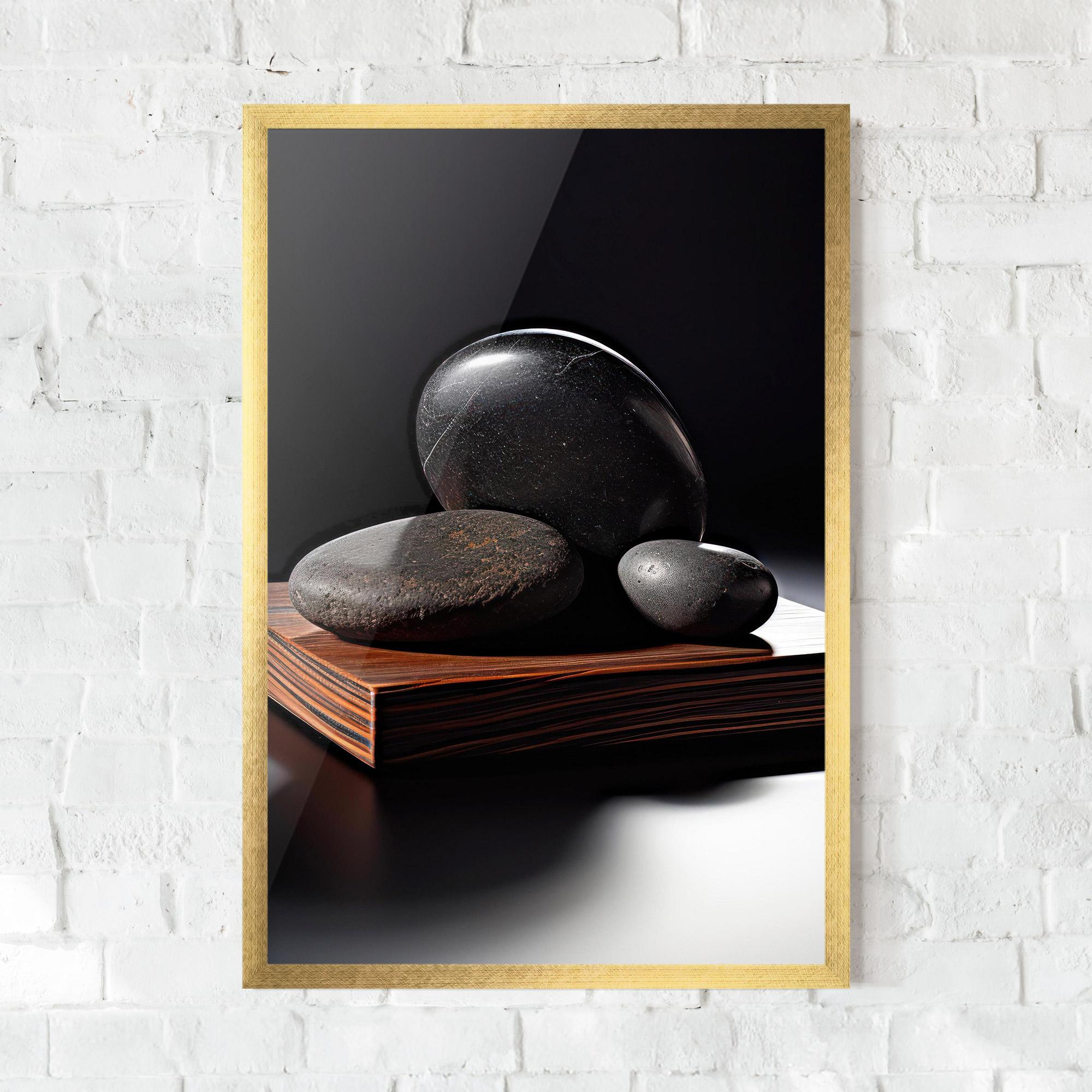 Keretezett Poszter Black Zen Stones mockup 0