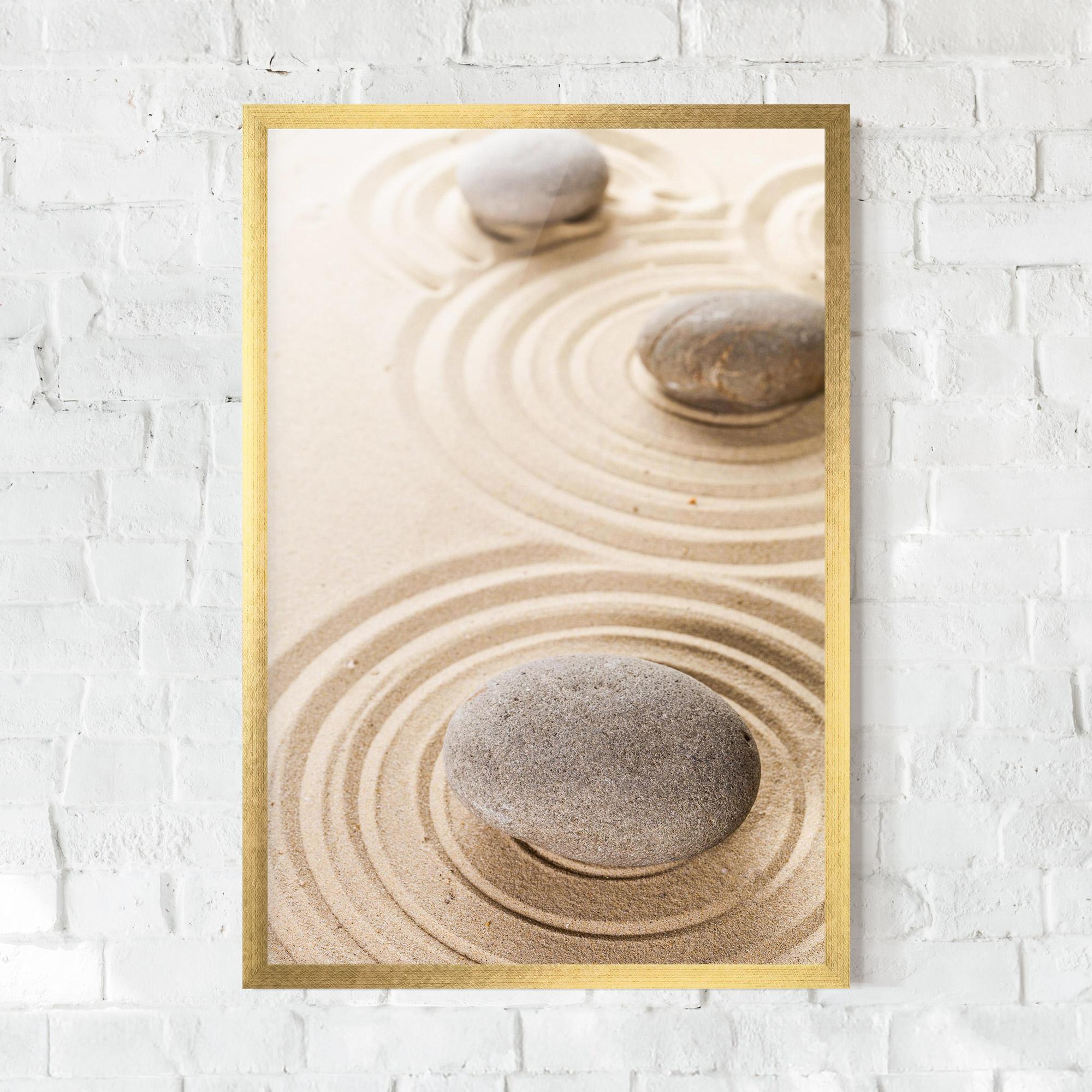 Keretezett Poszter Meditation Cream Stone mockup 0