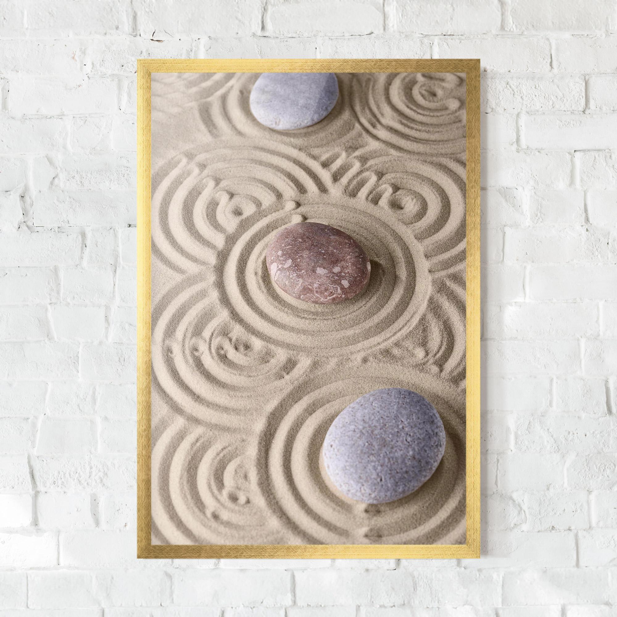 Keretezett Poszter Smooth Lines Stones mockup 0