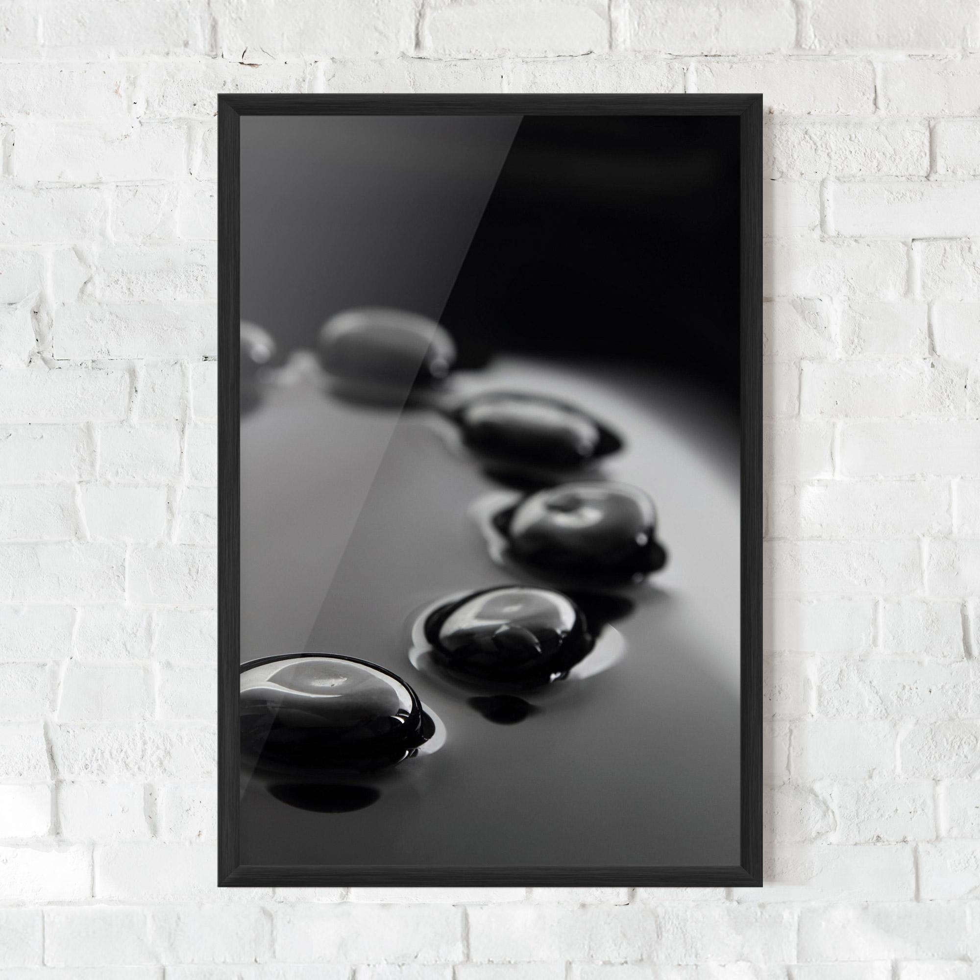 Keretezett Poszter Black Small Stones mockup 0