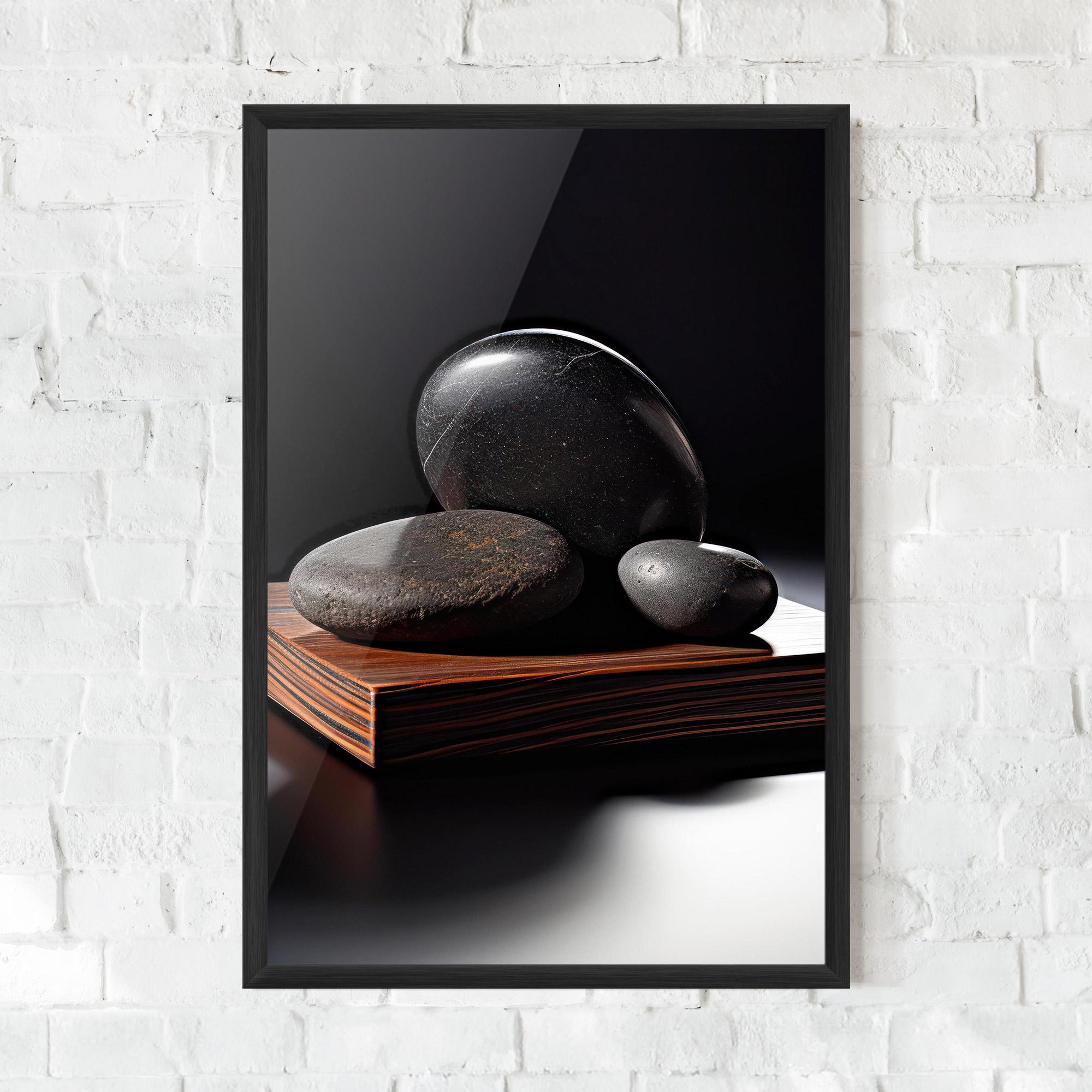 Keretezett Poszter Black Zen Stones mockup 0