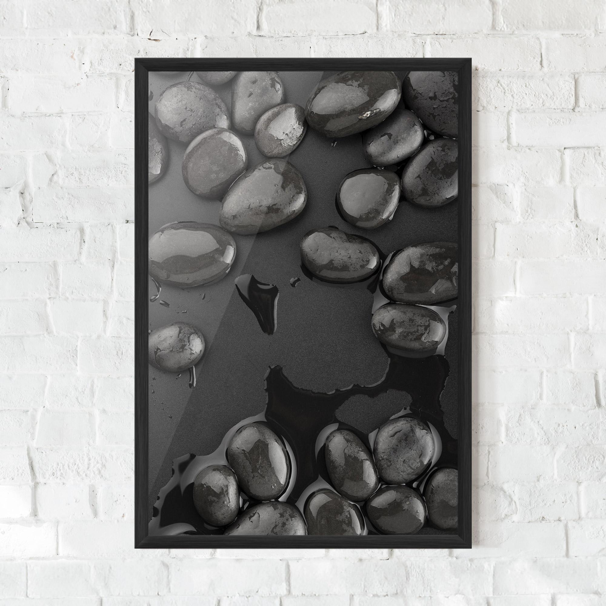 Keretezett Poszter Grey Shiny Stones mockup 0