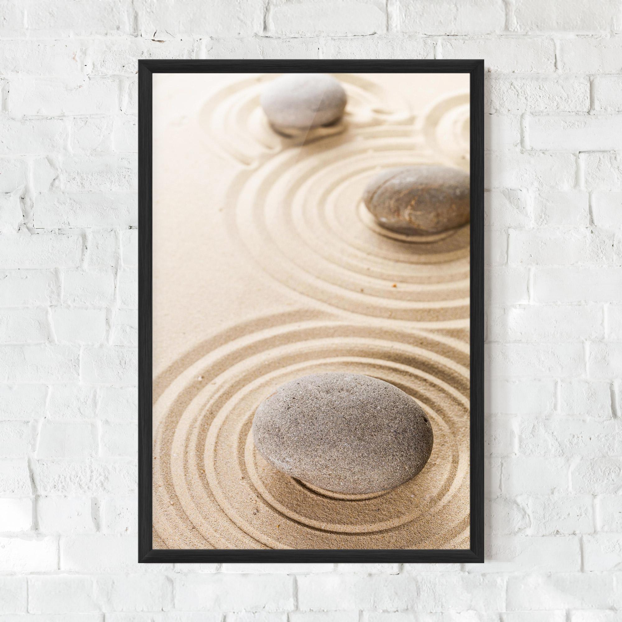 Keretezett Poszter Meditation Cream Stone mockup 0
