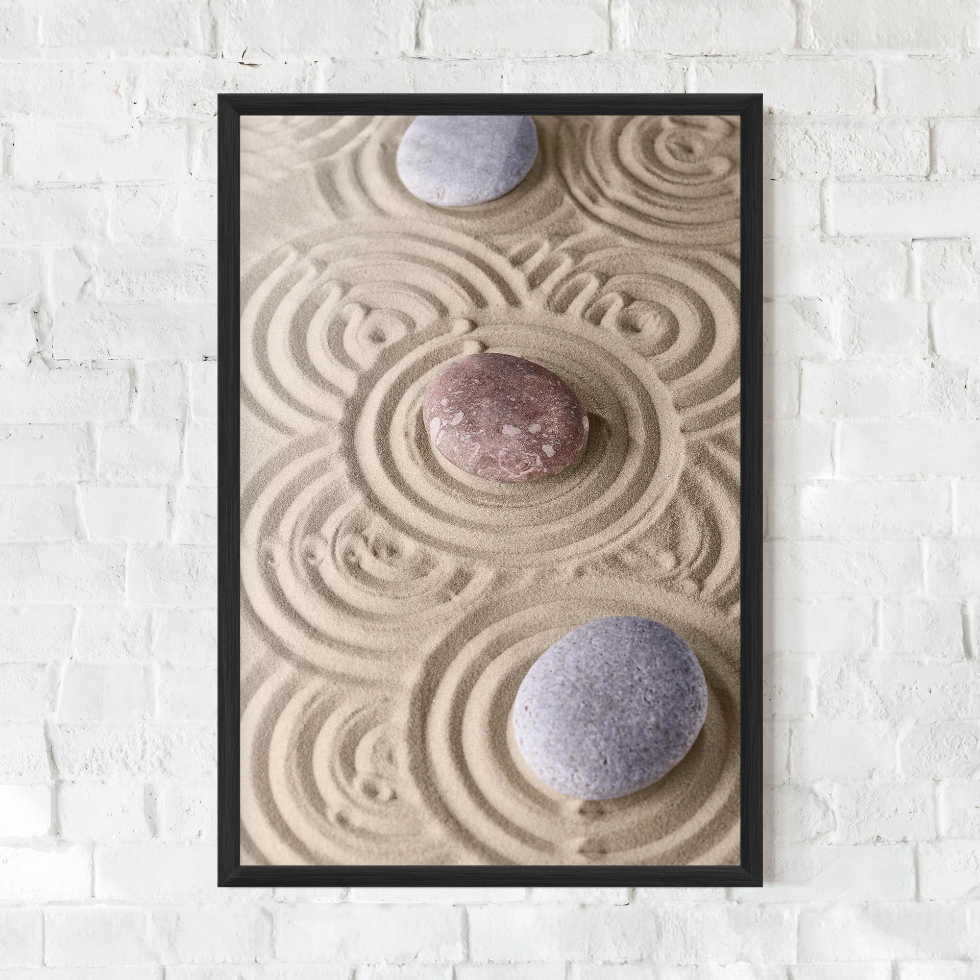 Keretezett Poszter Smooth Lines Stones mockup 0