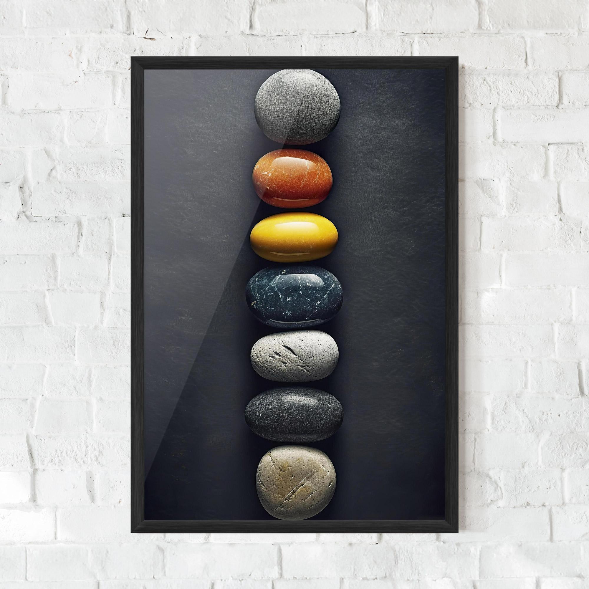 Keretezett Poszter Zen Colorful Stones mockup 0
