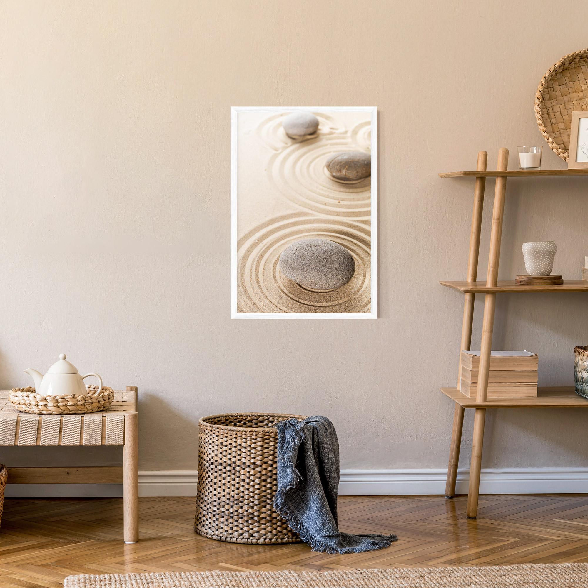 Keretezett Poszter Meditation Cream Stone mockup 9