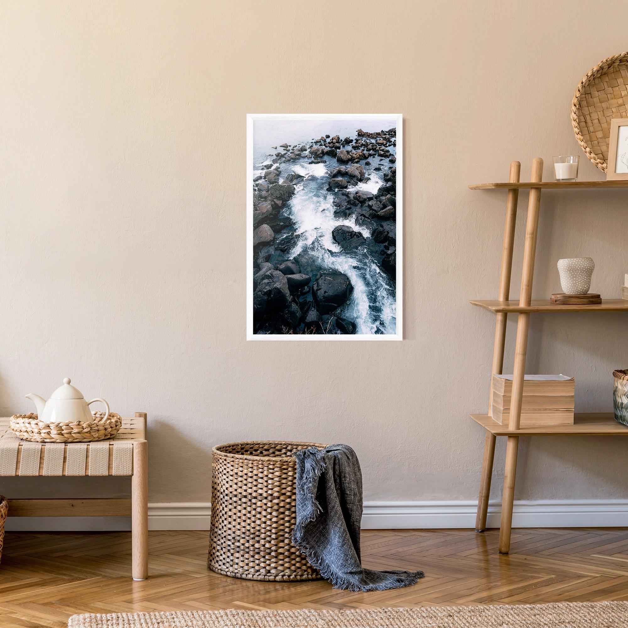 Keretezett Poszter Mountain River Rock mockup 9