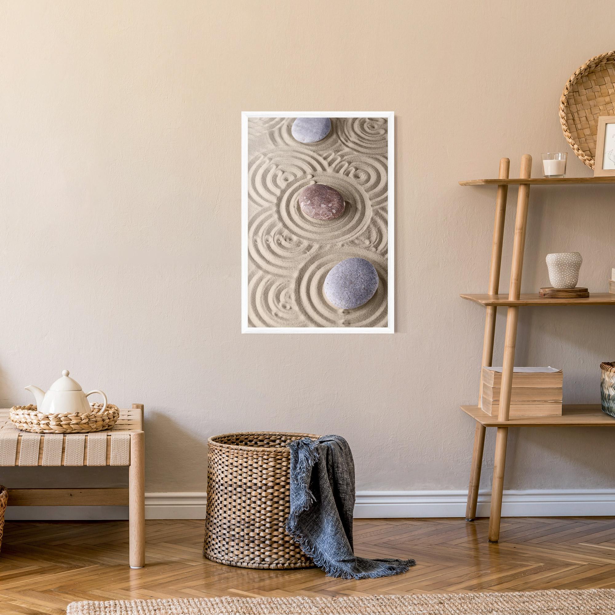 Keretezett Poszter Smooth Lines Stones mockup 9