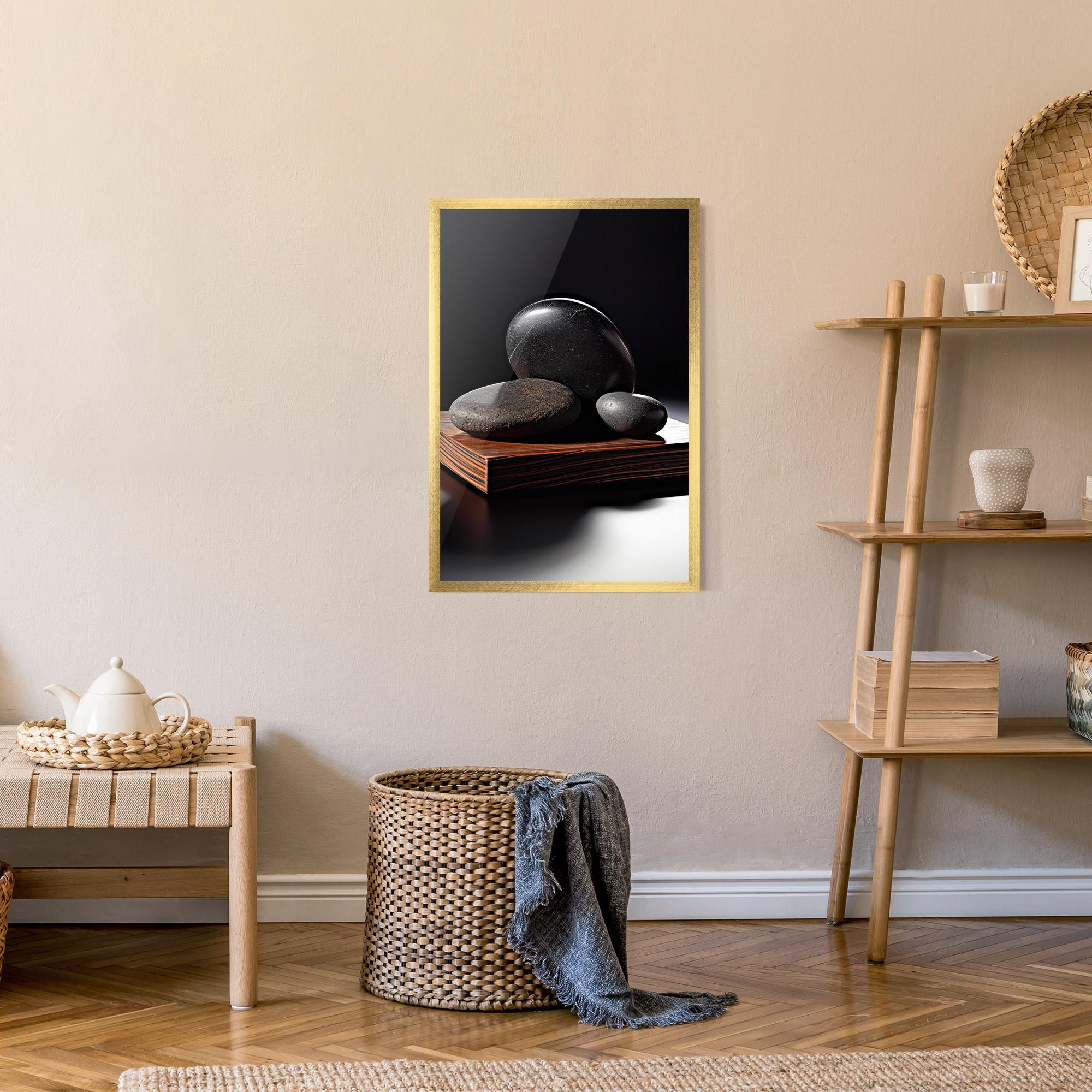 Keretezett Poszter Black Zen Stones mockup 9