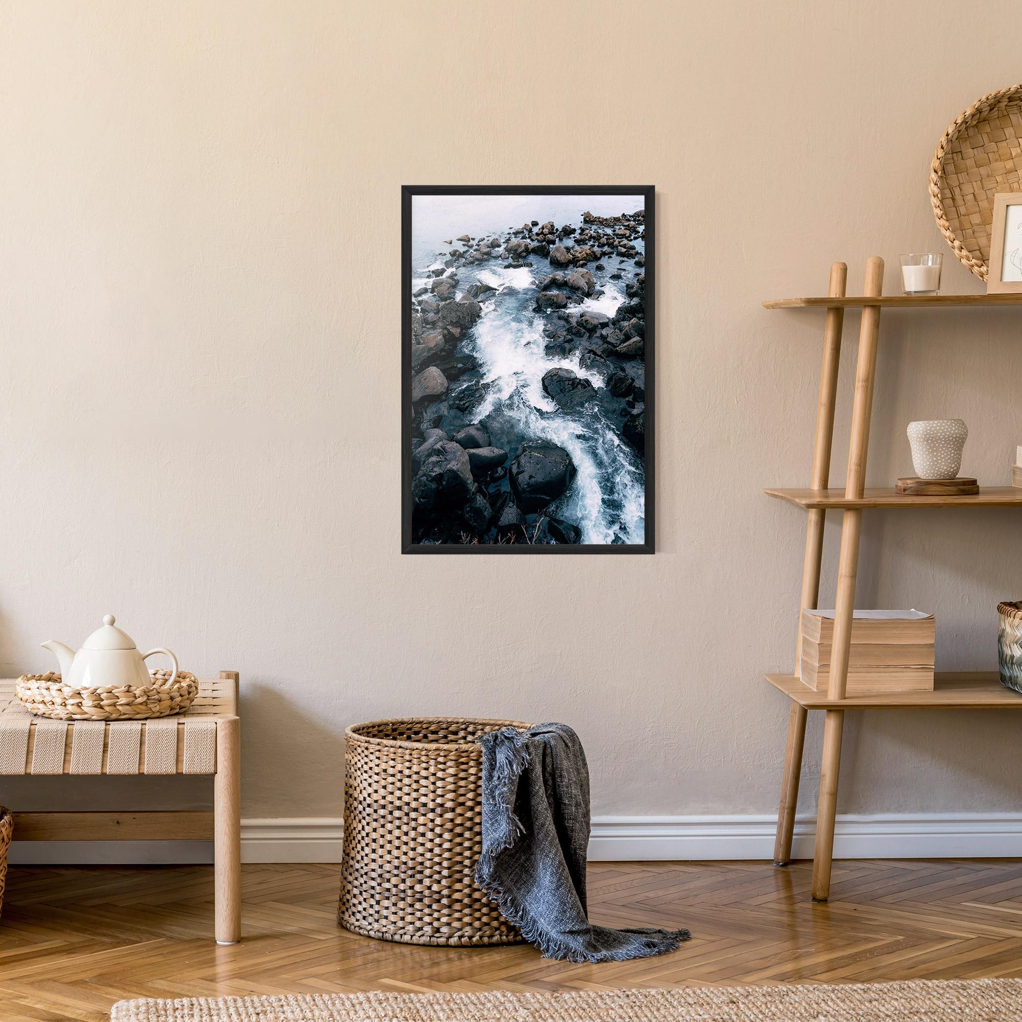 Keretezett Poszter Mountain River Rock mockup 9