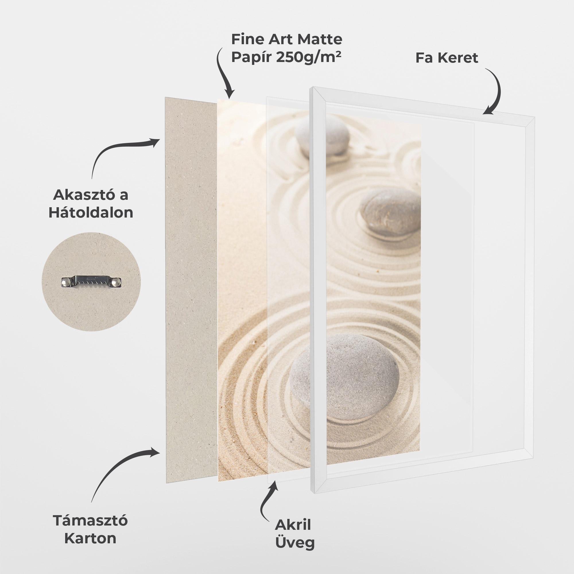 Keretezett Poszter Meditation Cream Stone mockup 1