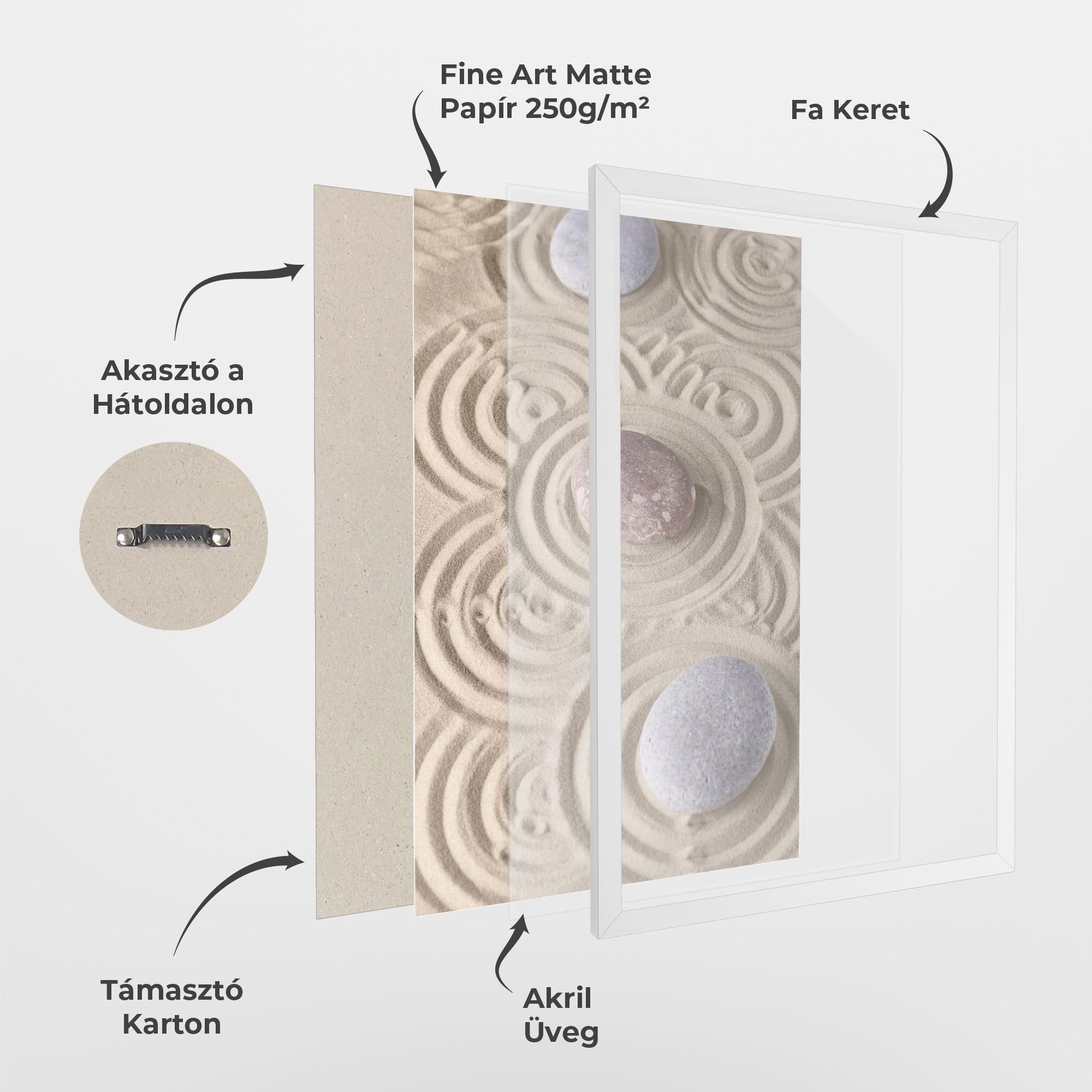 Keretezett Poszter Smooth Lines Stones mockup 1