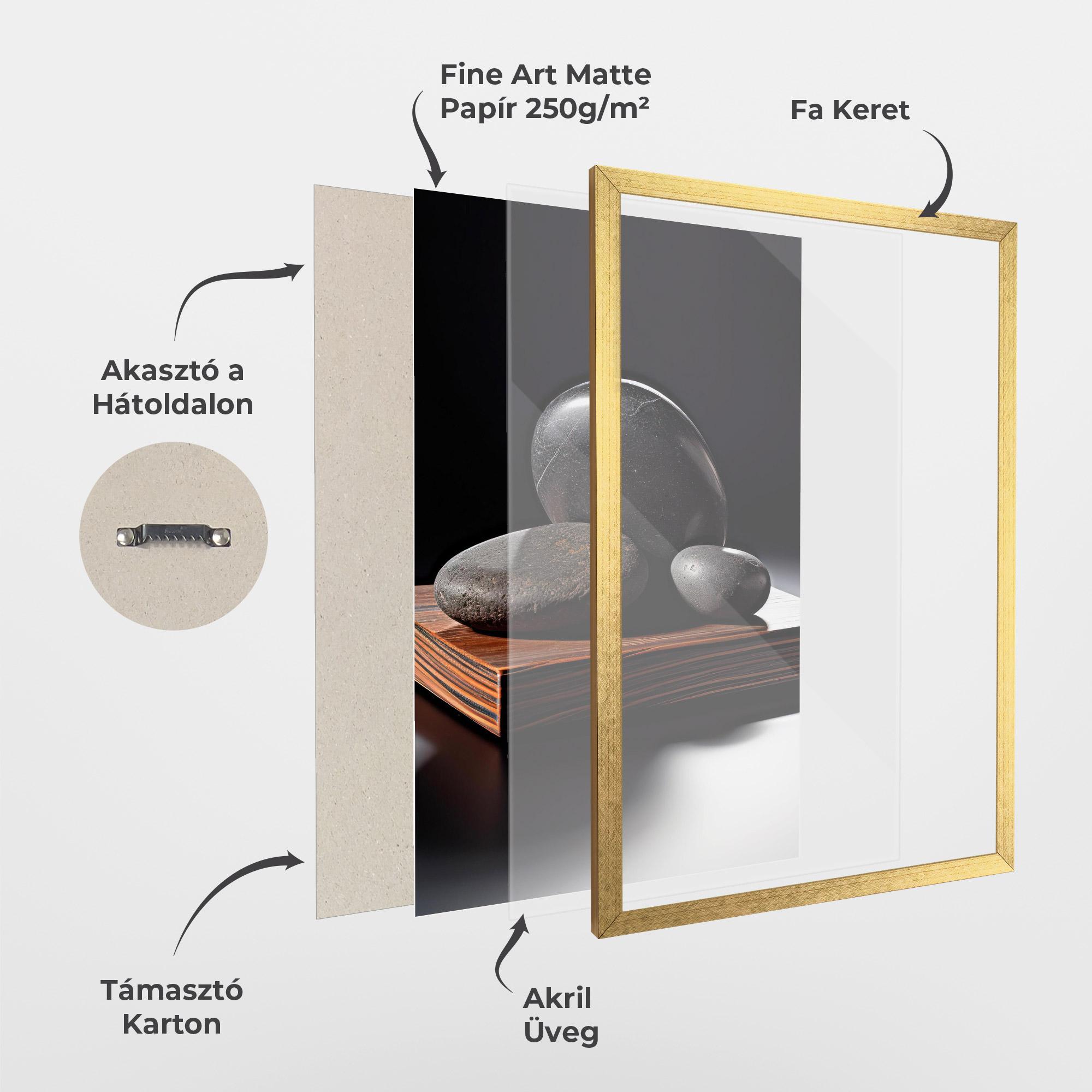 Keretezett Poszter Black Zen Stones mockup 1