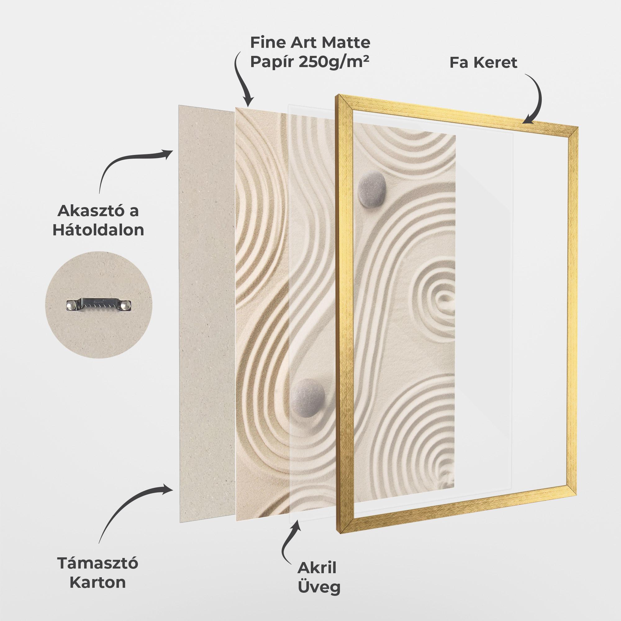 Keretezett Poszter Cream Zen Stones mockup 1