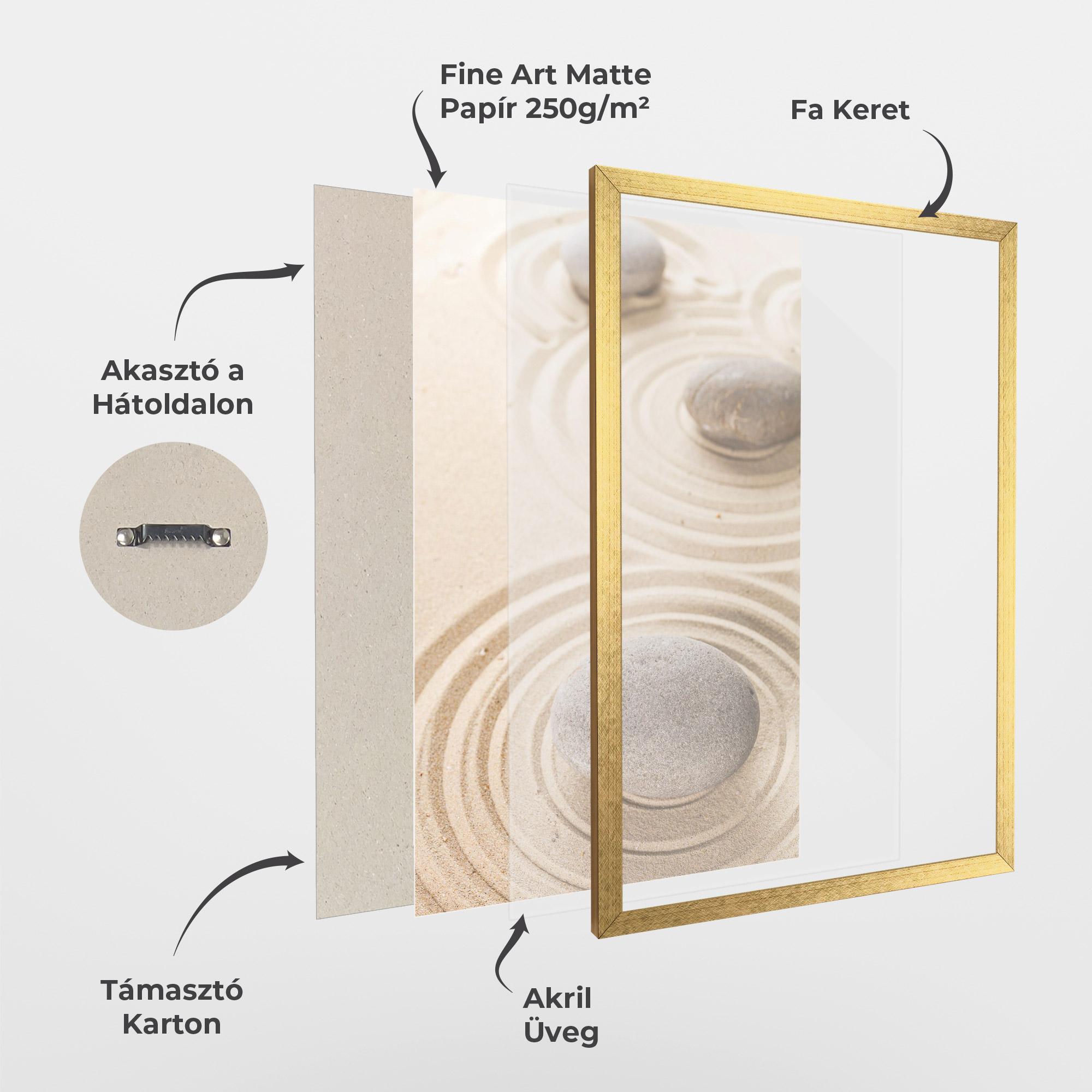 Keretezett Poszter Meditation Cream Stone mockup 1