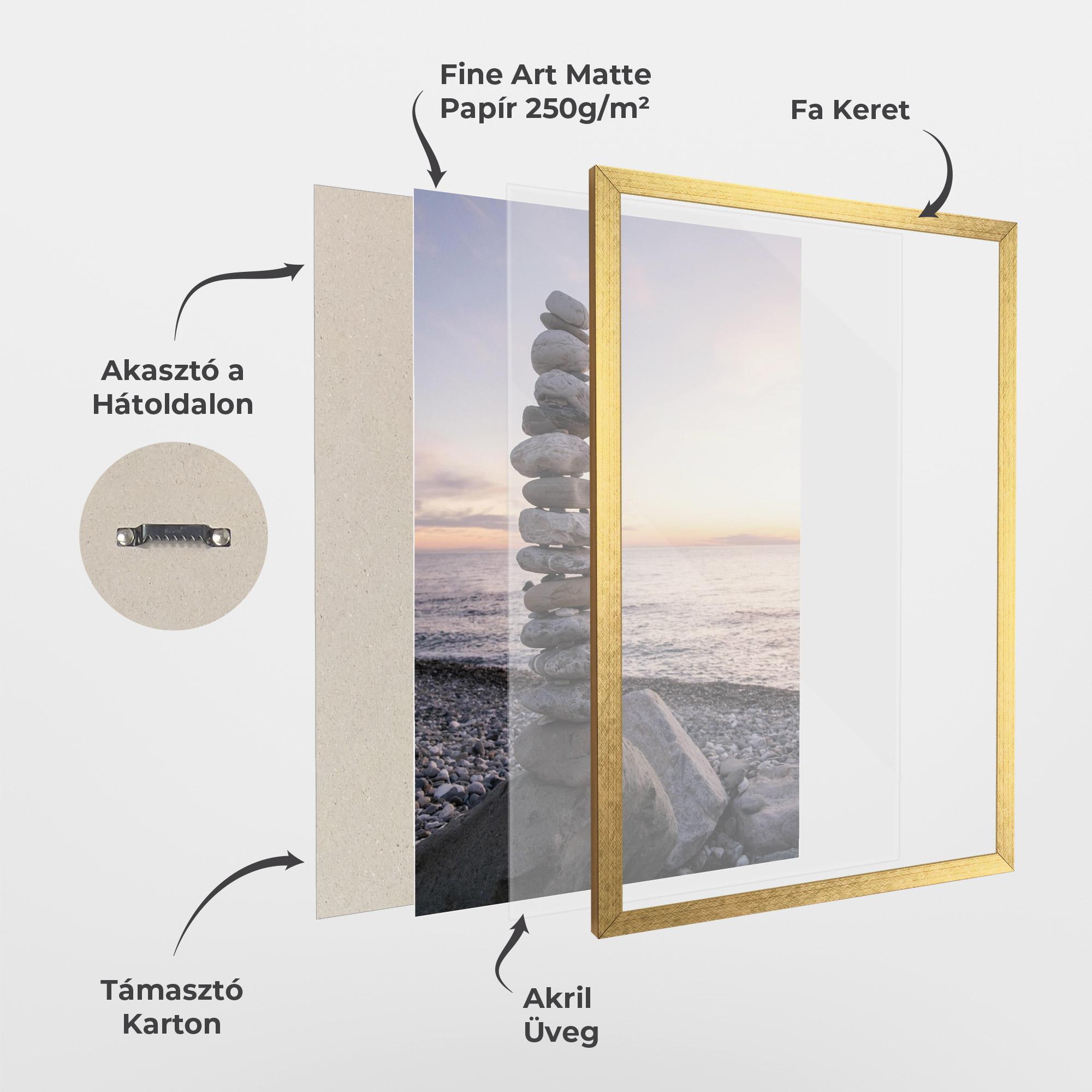 Keretezett Poszter Pebbles Seaside mockup 1