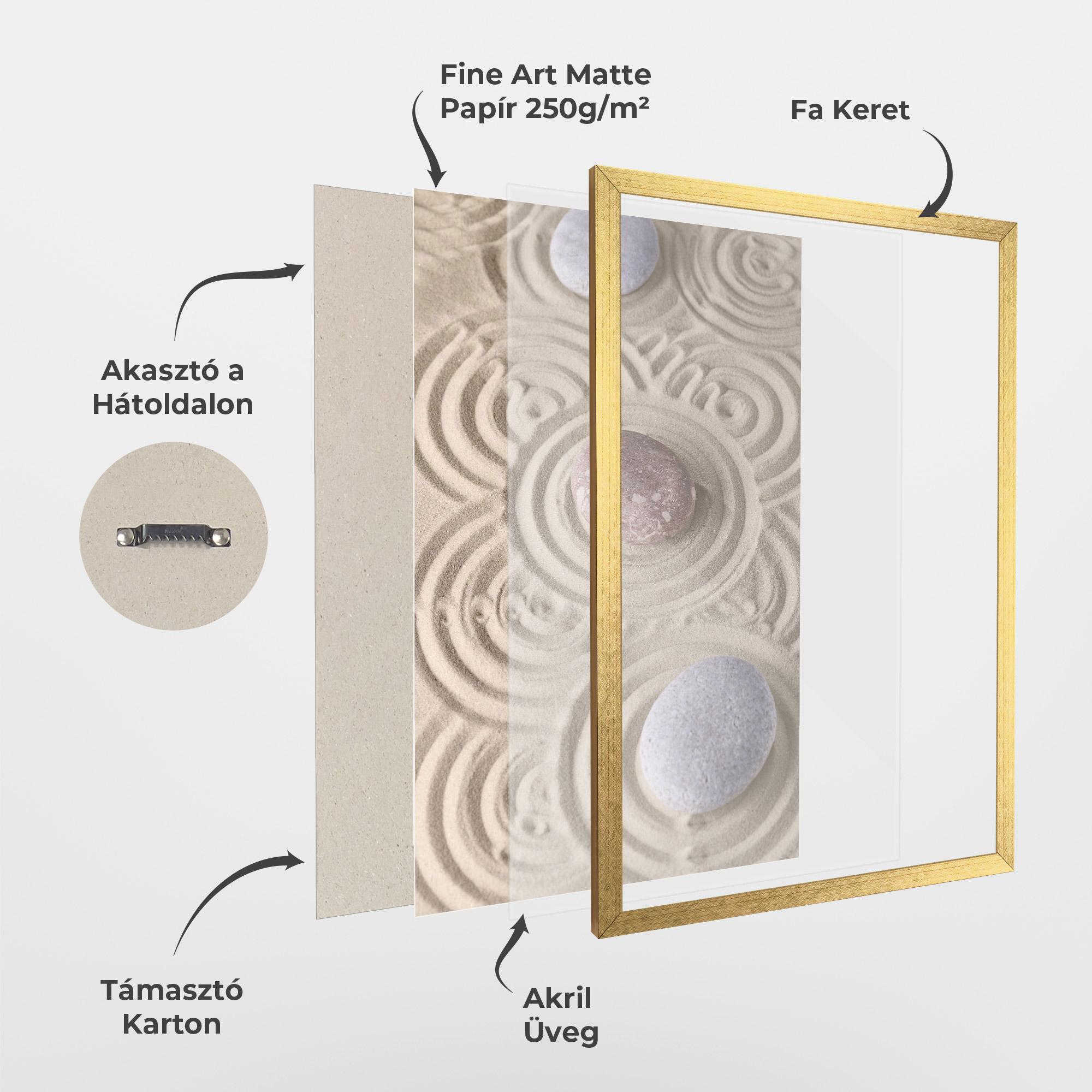 Keretezett Poszter Smooth Lines Stones mockup 1