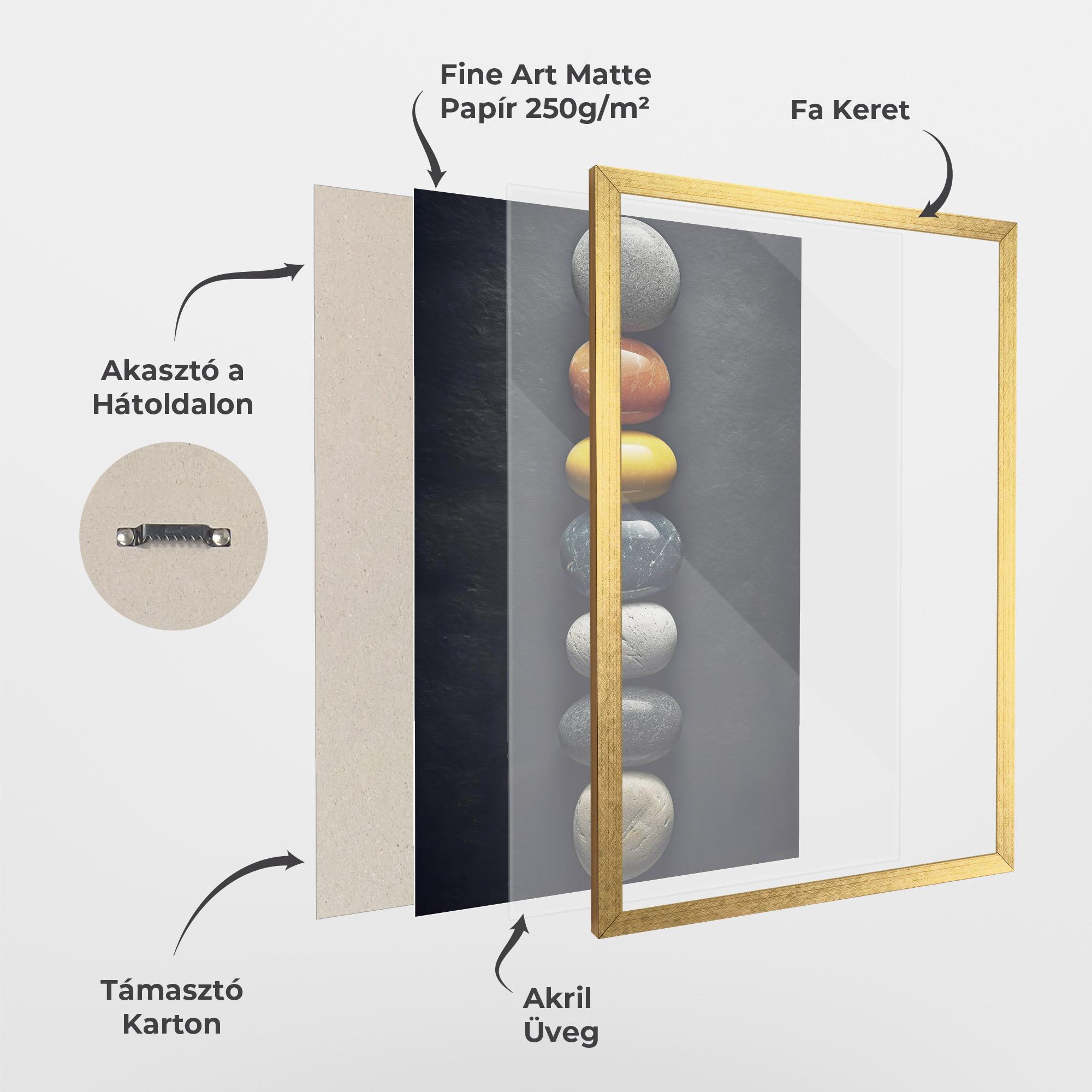Keretezett Poszter Zen Colorful Stones mockup 1