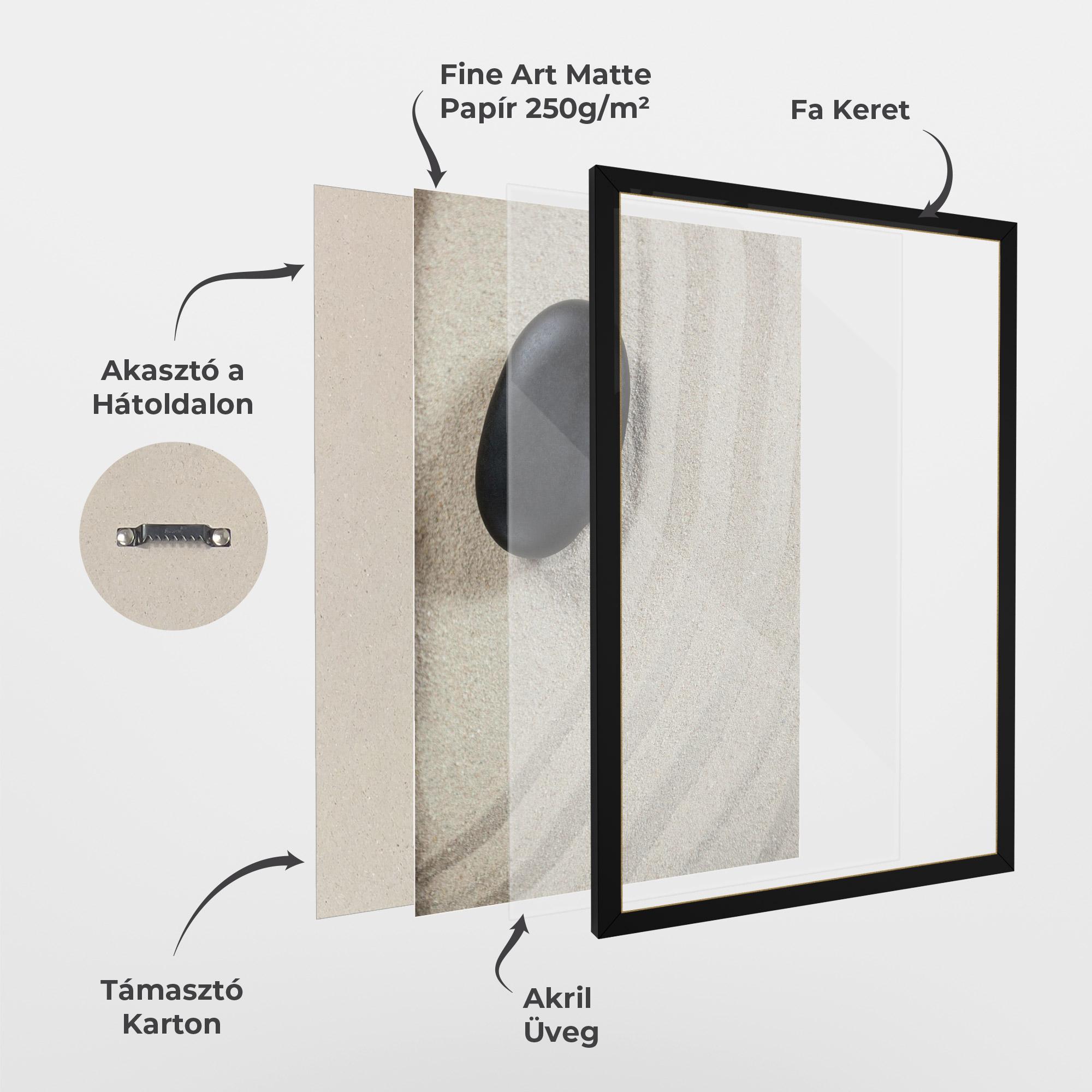 Keretezett Poszter Black Pebble mockup 1