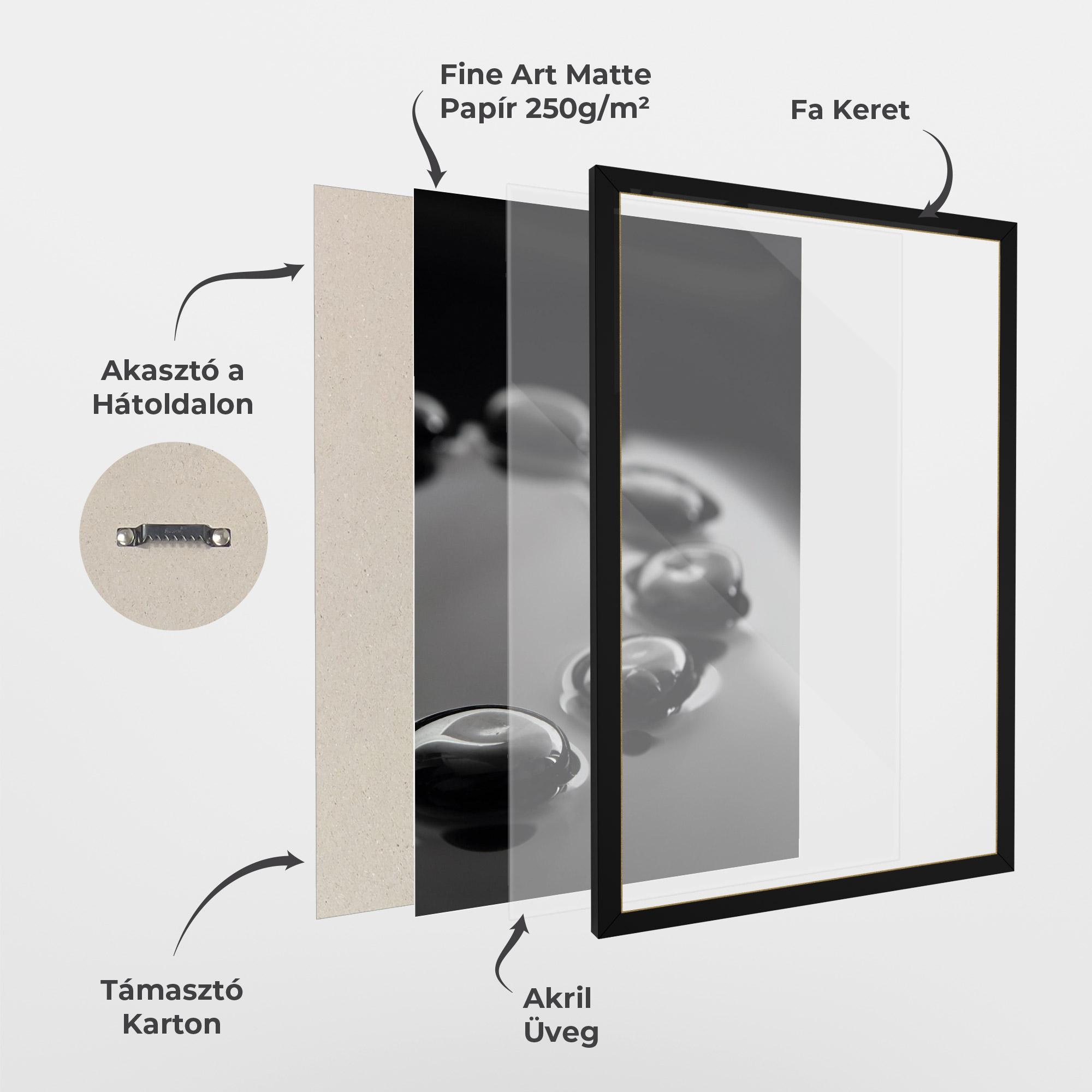 Keretezett Poszter Black Small Stones mockup 1
