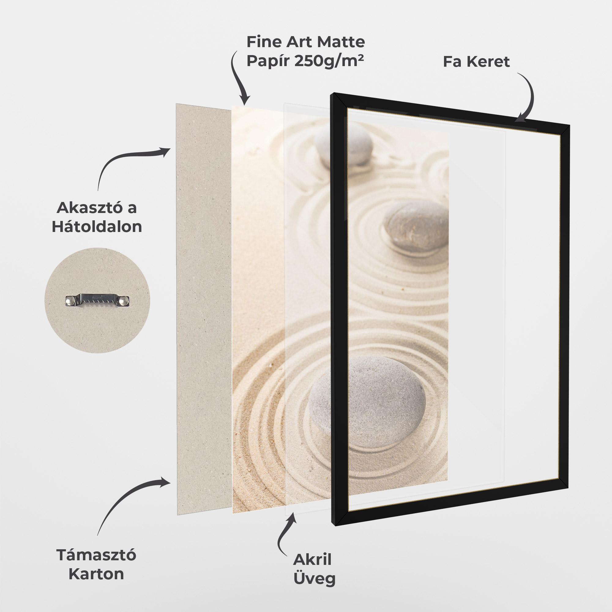 Keretezett Poszter Meditation Cream Stone mockup 1