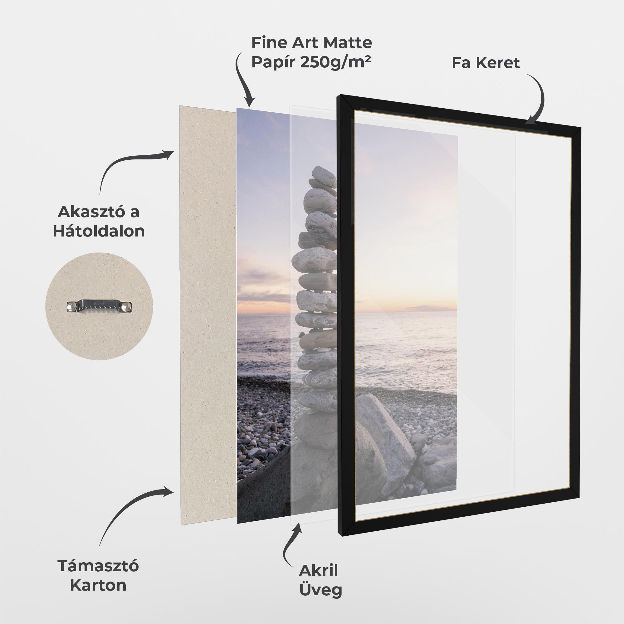 Keretezett Poszter Pebbles Seaside mockup 1