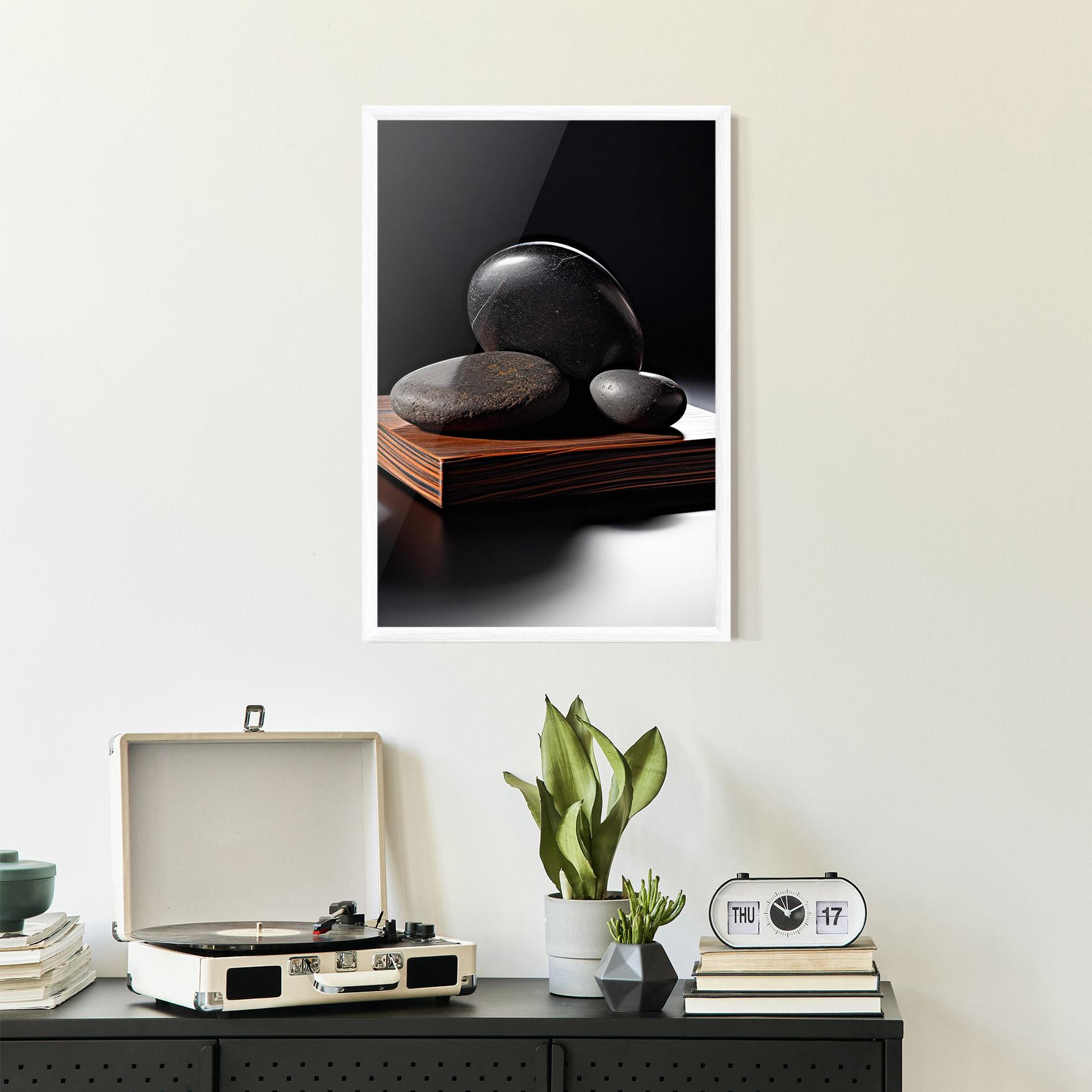 Keretezett Poszter Black Zen Stones mockup 2