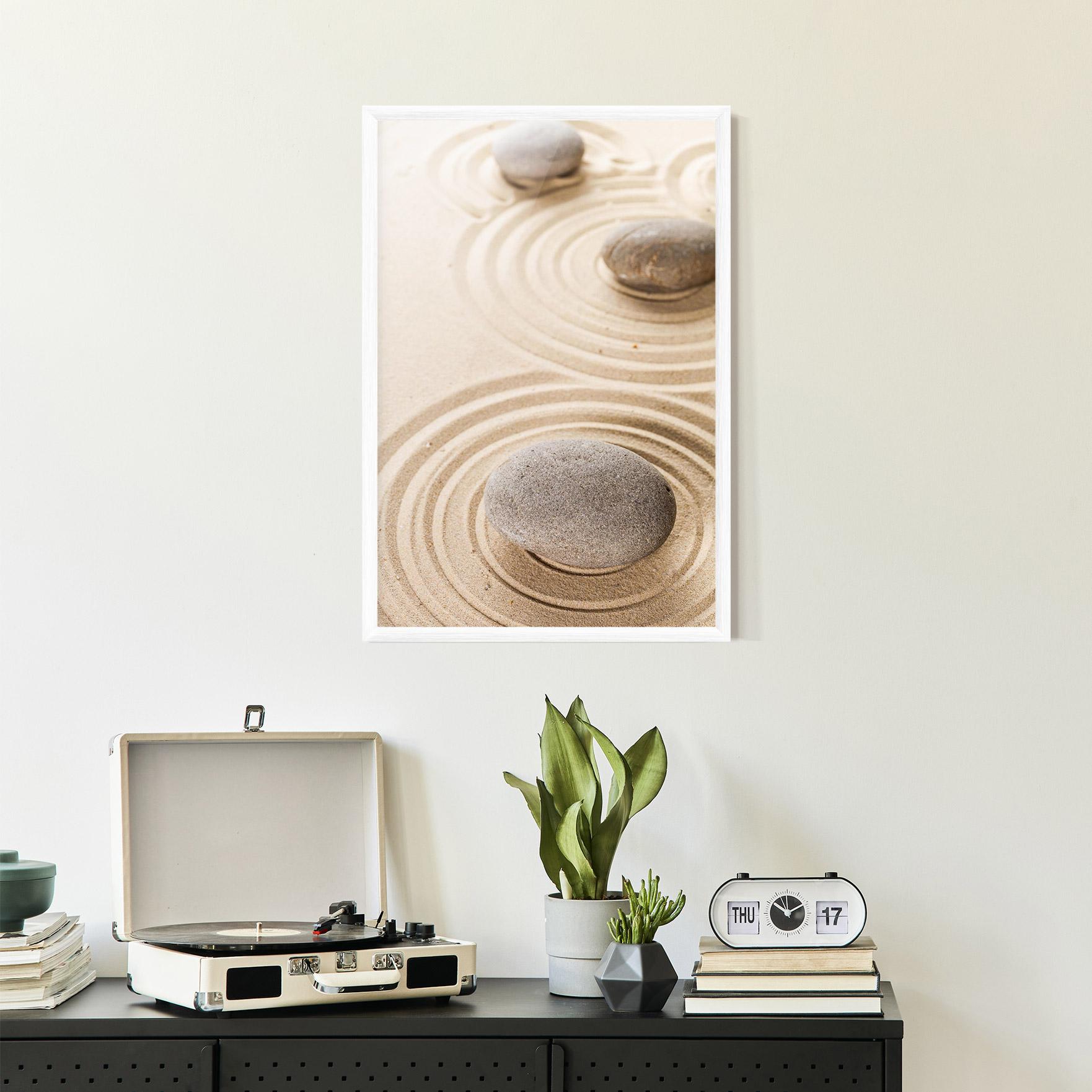 Keretezett Poszter Meditation Cream Stone mockup 2