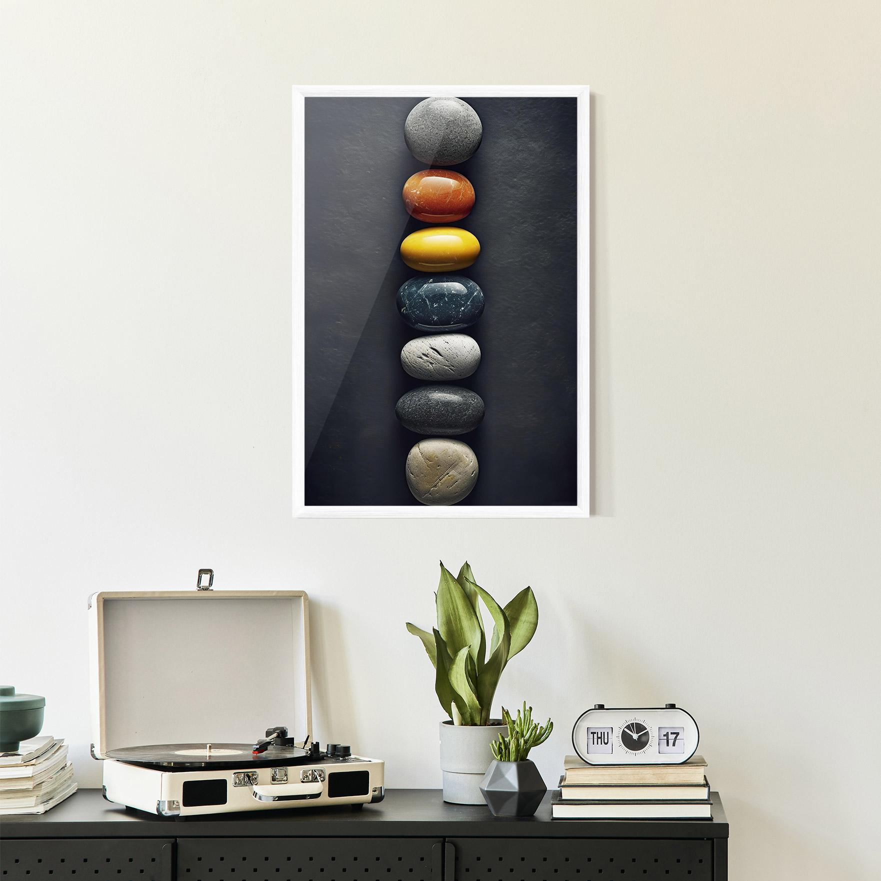 Keretezett Poszter Zen Colorful Stones mockup 2