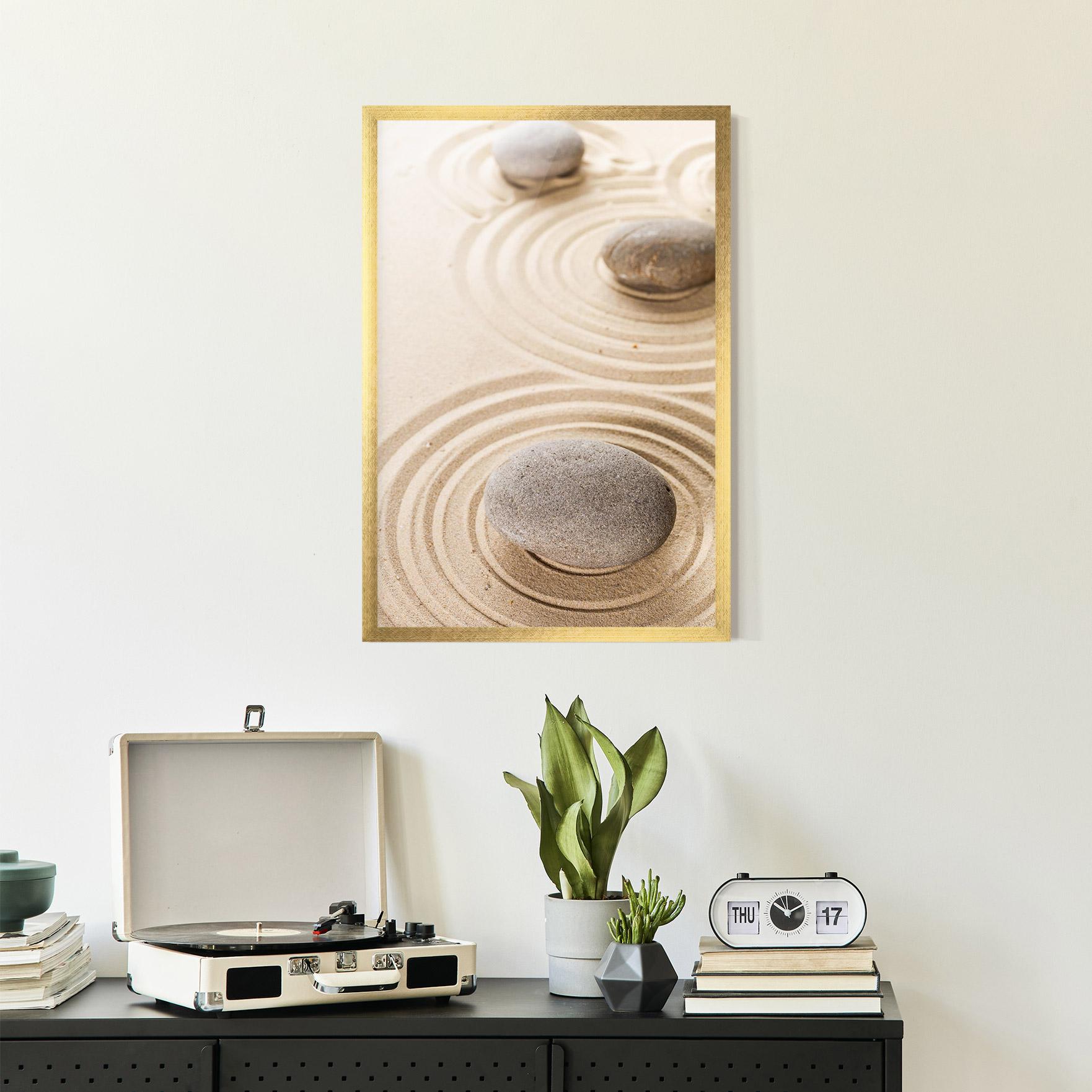 Keretezett Poszter Meditation Cream Stone mockup 2