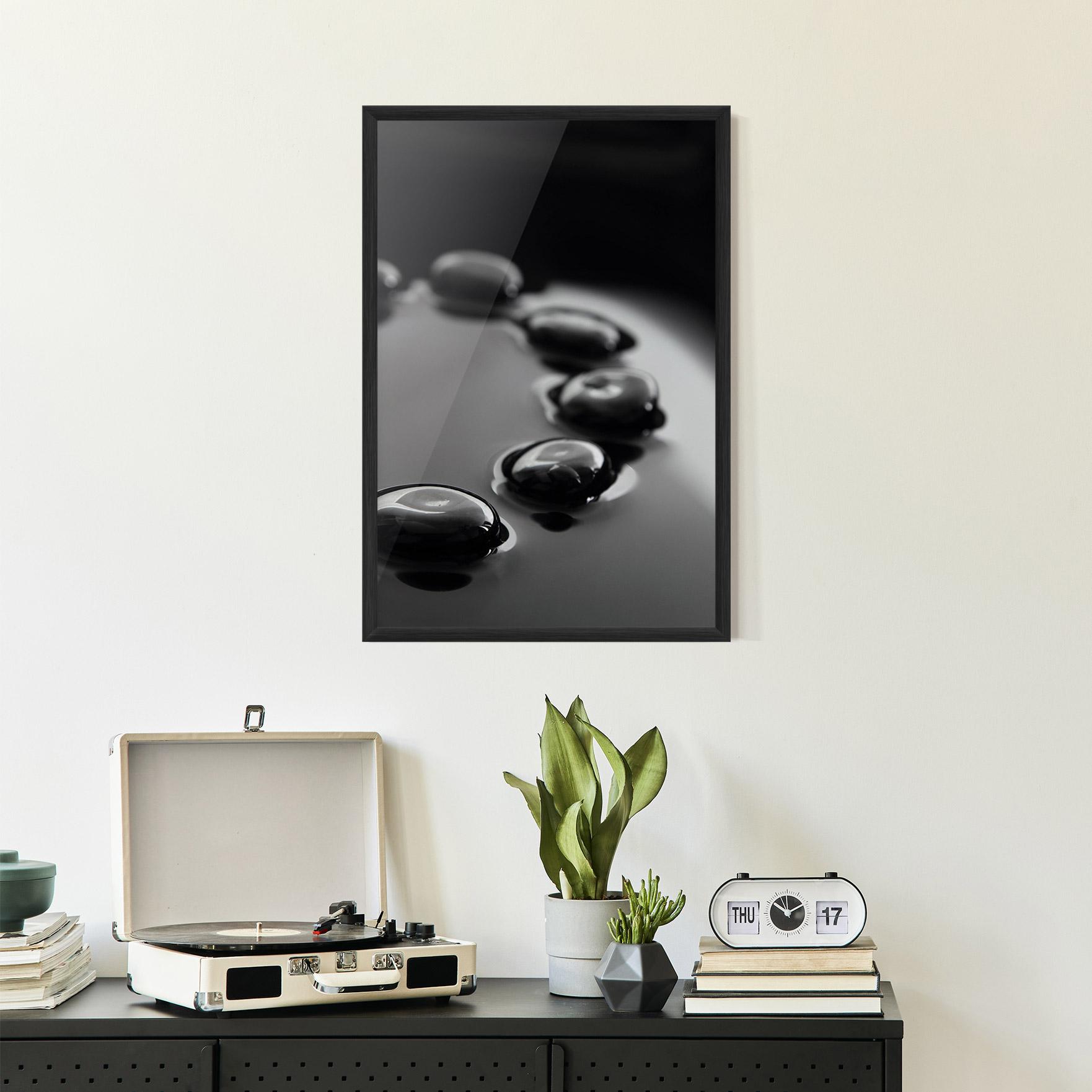 Keretezett Poszter Black Small Stones mockup 2