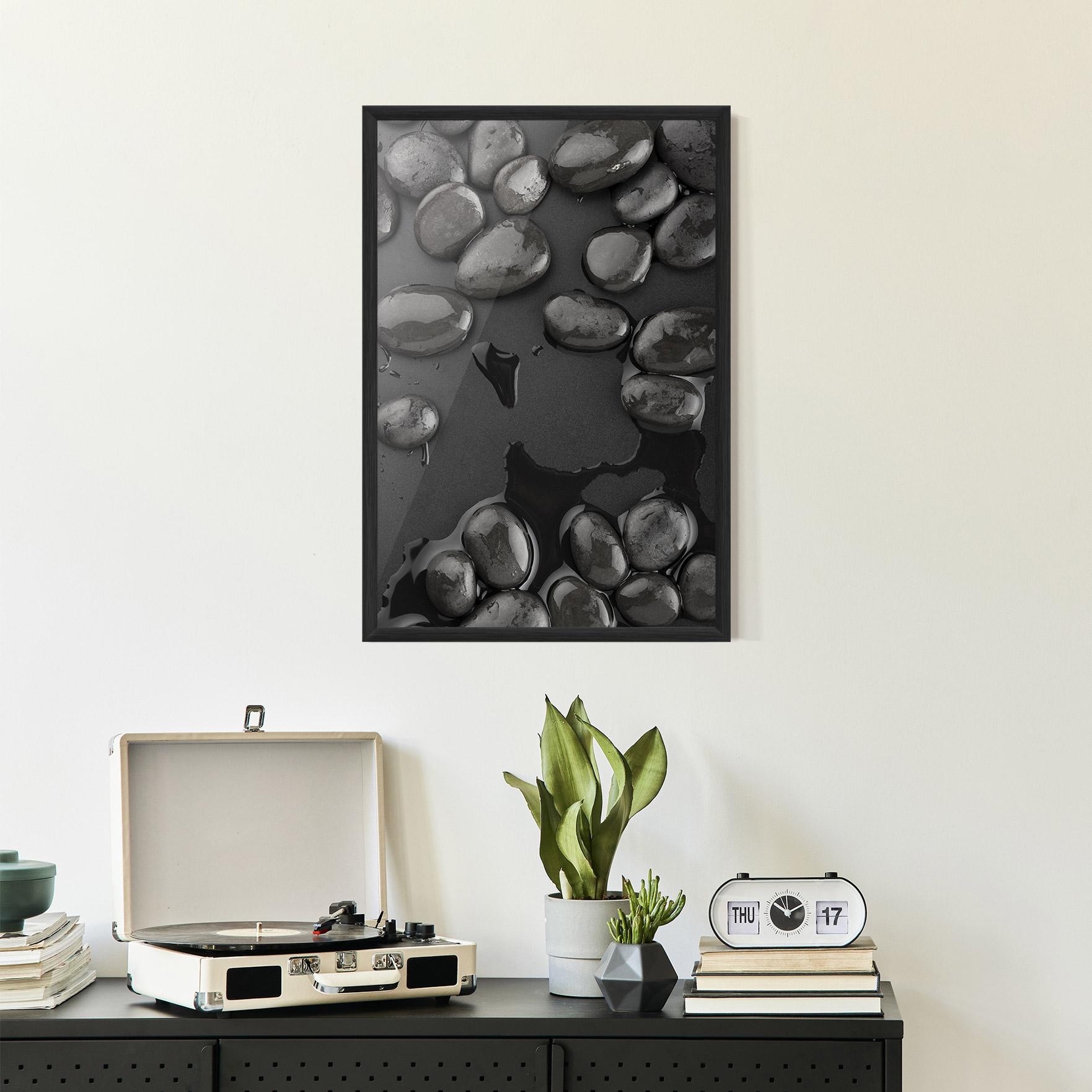 Keretezett Poszter Grey Shiny Stones mockup 2