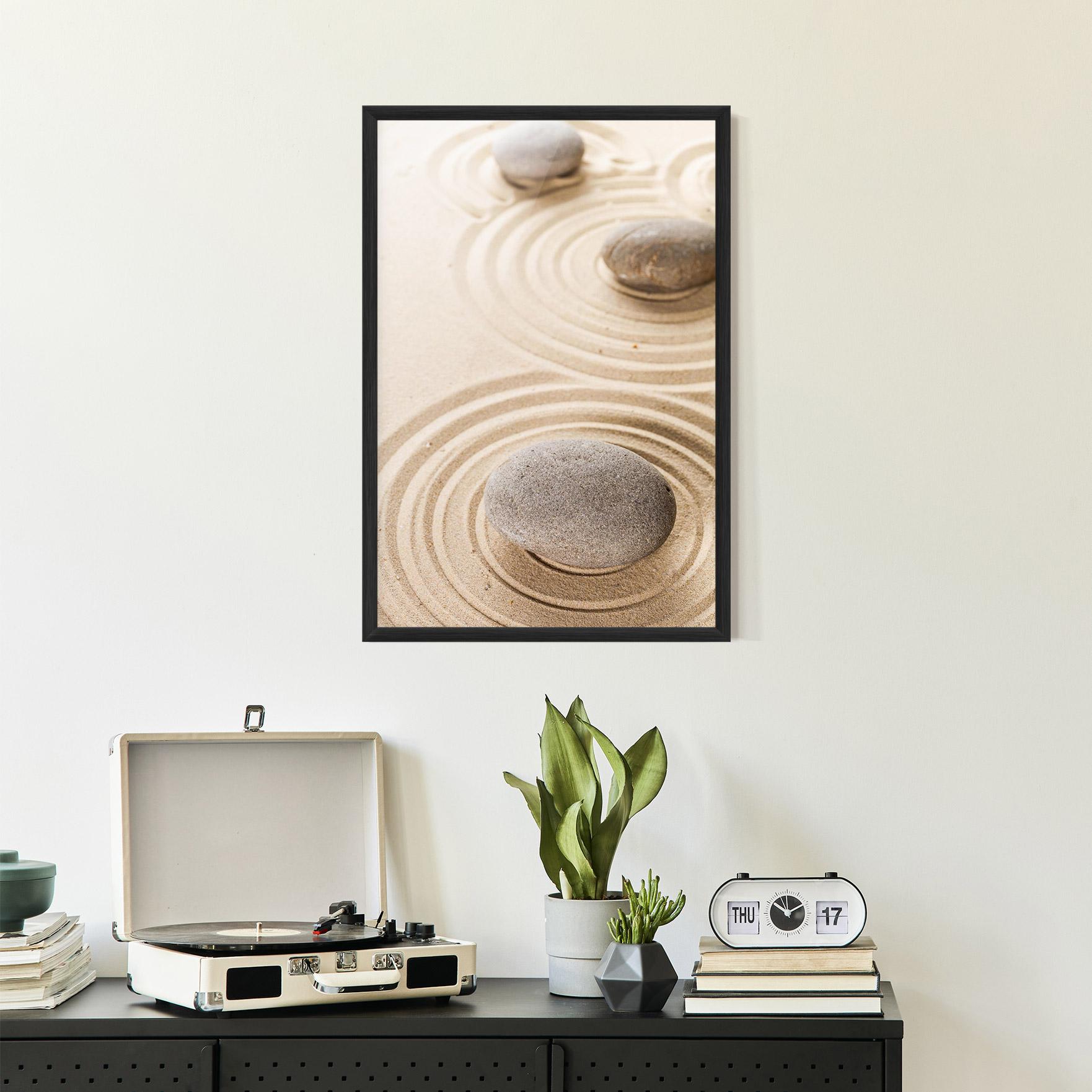 Keretezett Poszter Meditation Cream Stone mockup 2