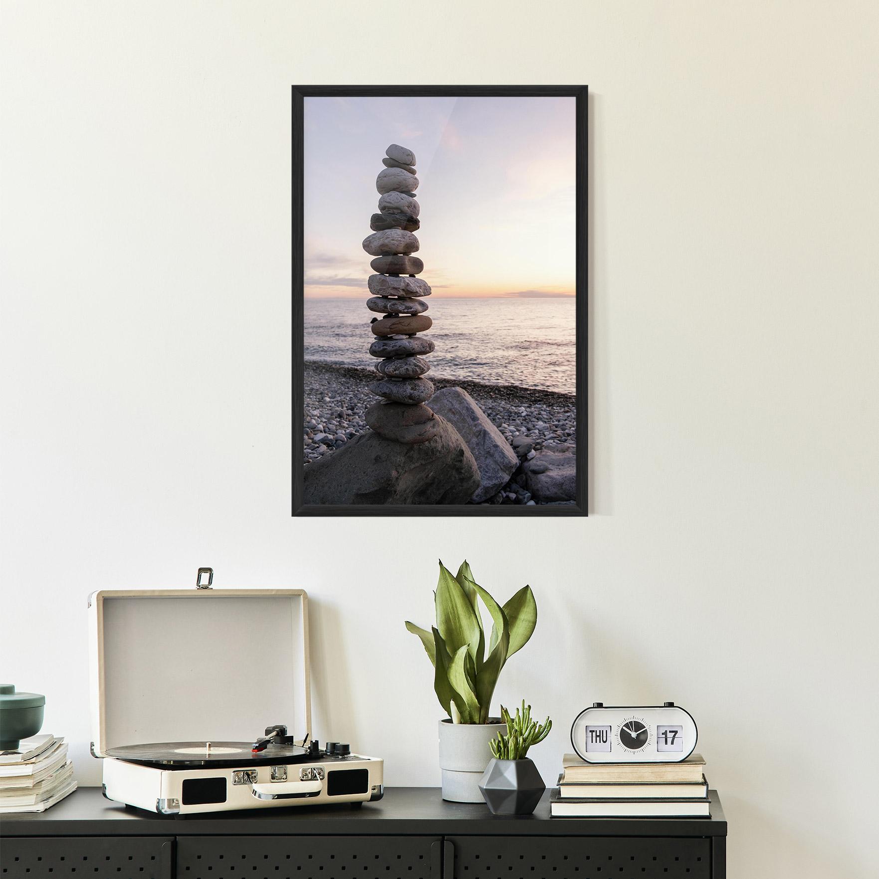 Keretezett Poszter Pebbles Seaside mockup 2