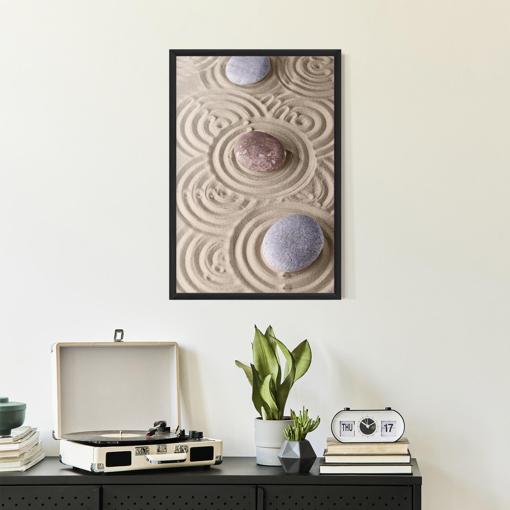 Keretezett Poszter Smooth Lines Stones mockup 2