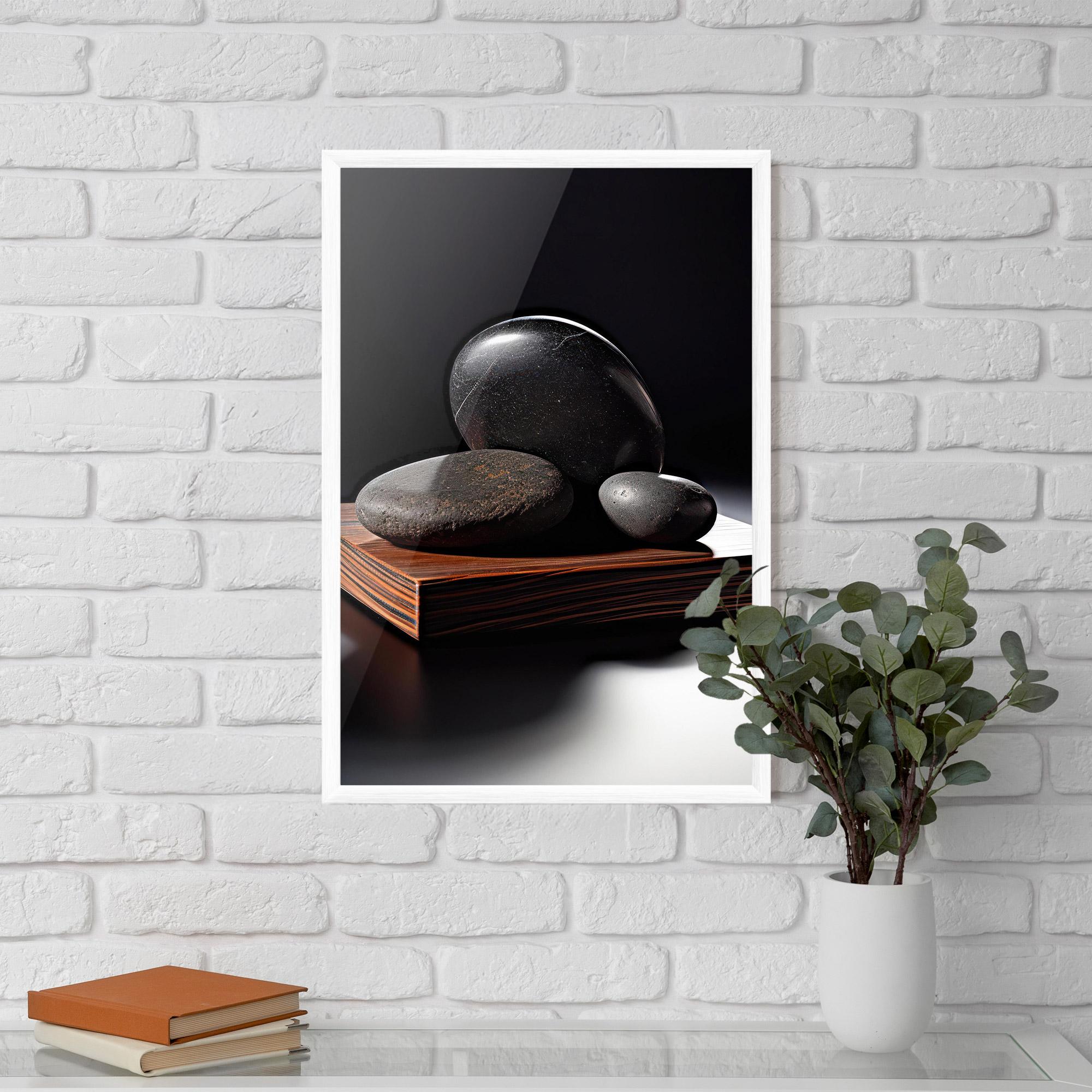 Keretezett Poszter Black Zen Stones mockup 5