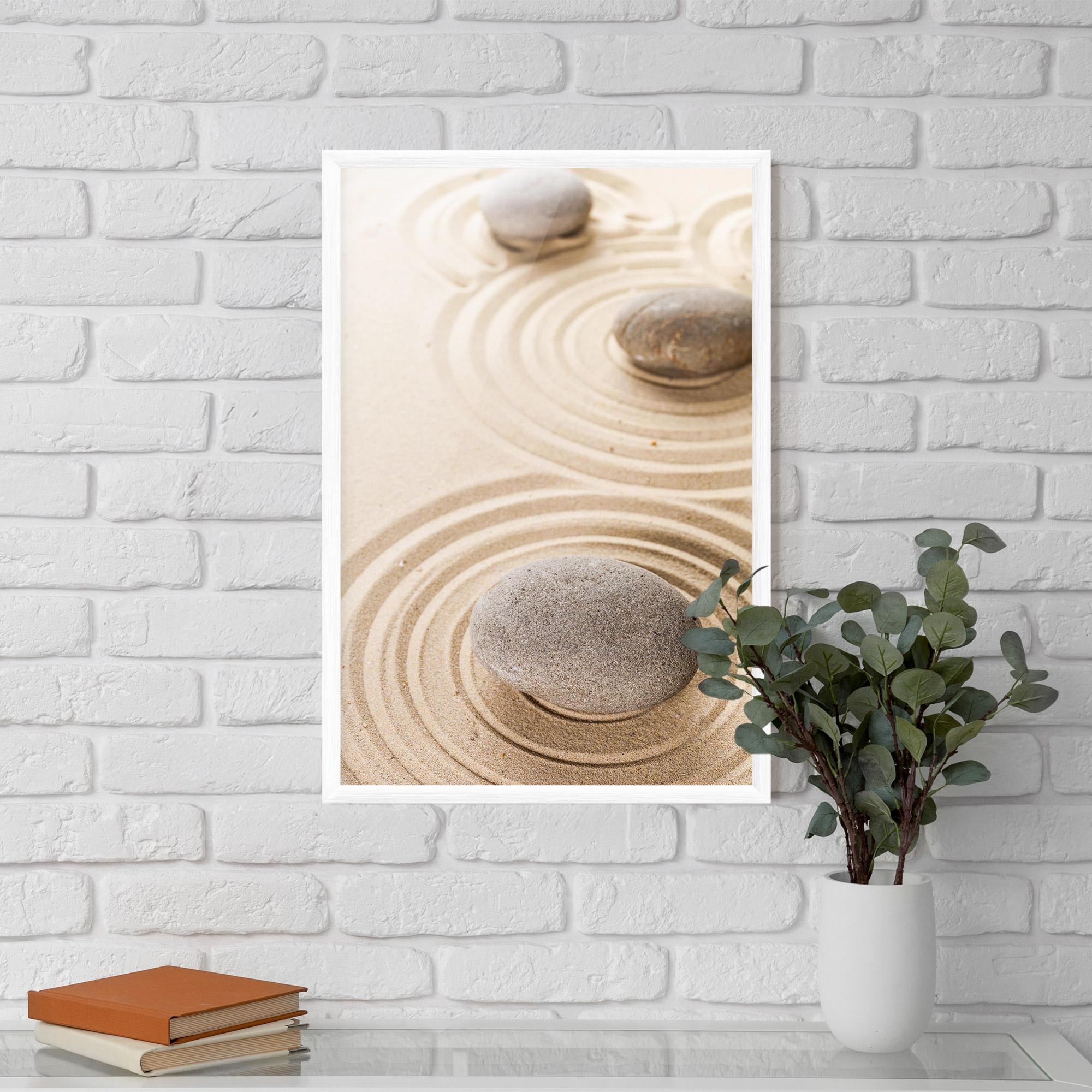Keretezett Poszter Meditation Cream Stone mockup 5