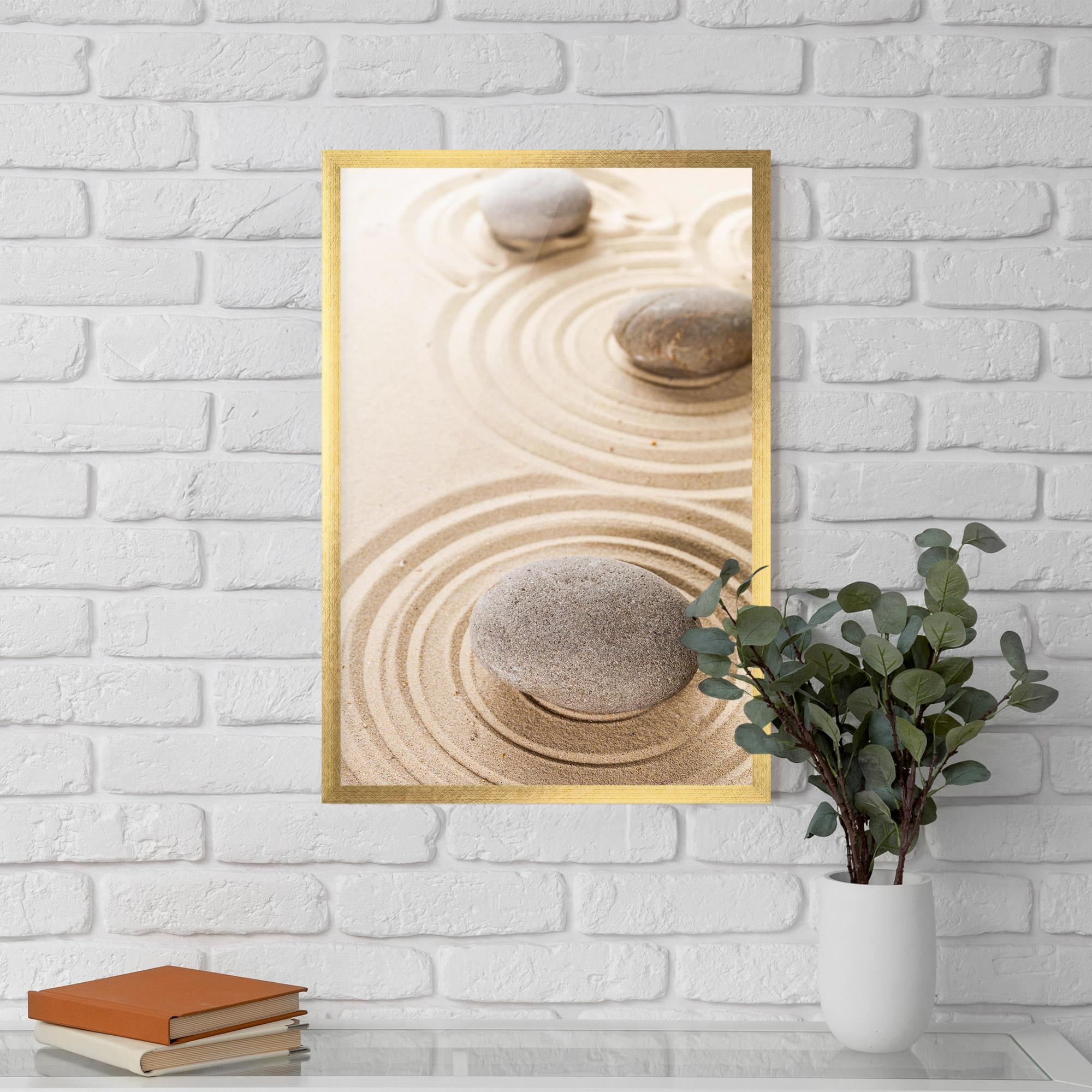 Keretezett Poszter Meditation Cream Stone mockup 5