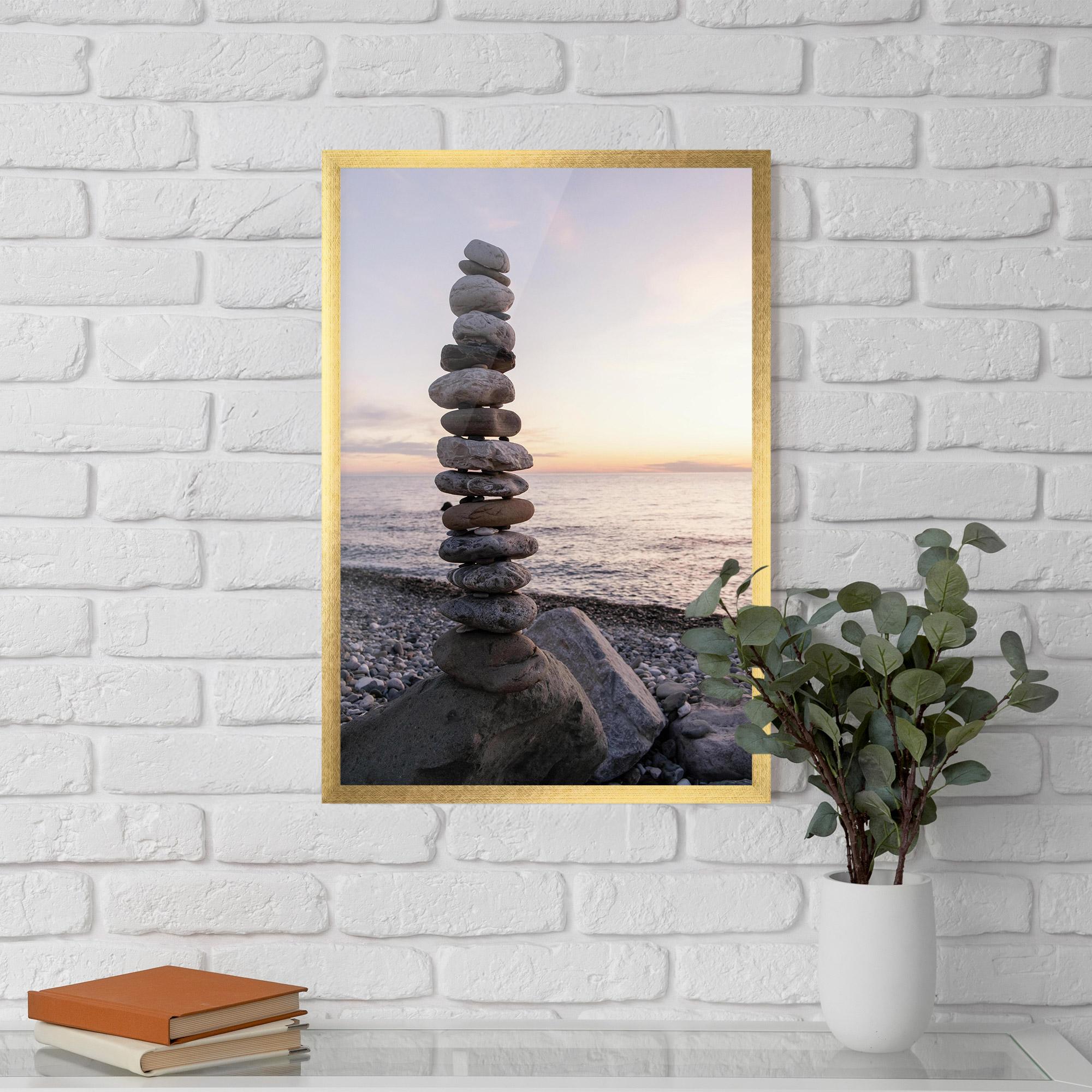 Keretezett Poszter Pebbles Seaside mockup 5